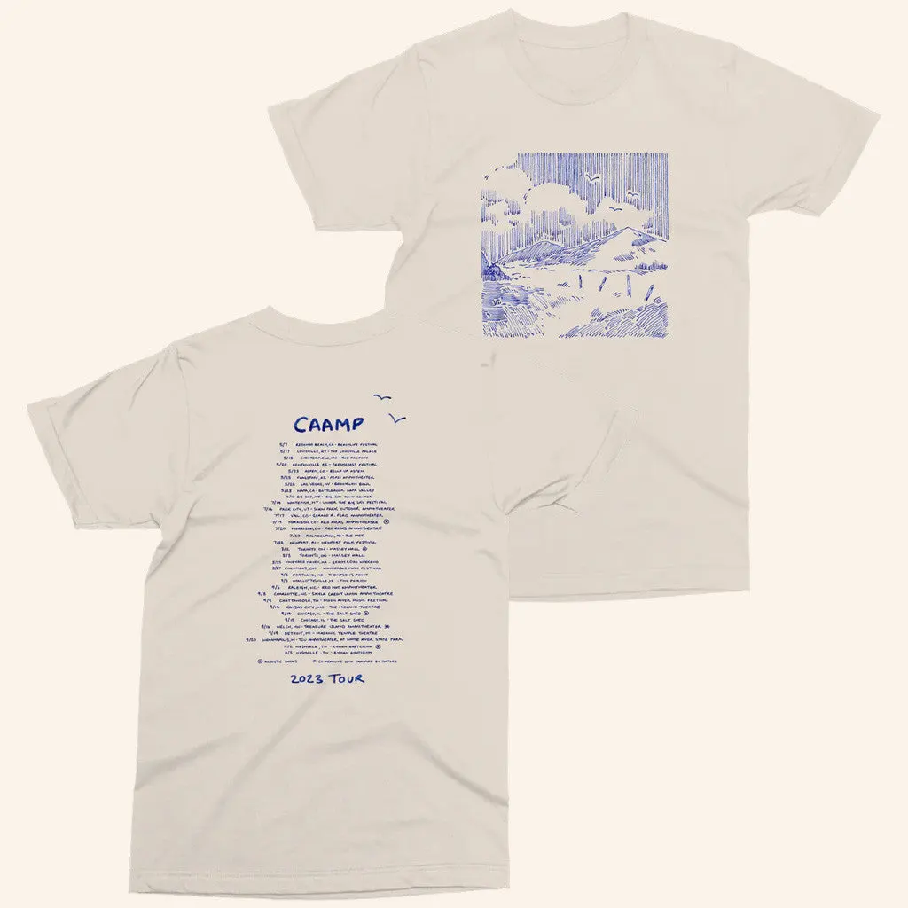 Caamp Merch Mountain Sketch 2023 Tour TShirt Present For Fans