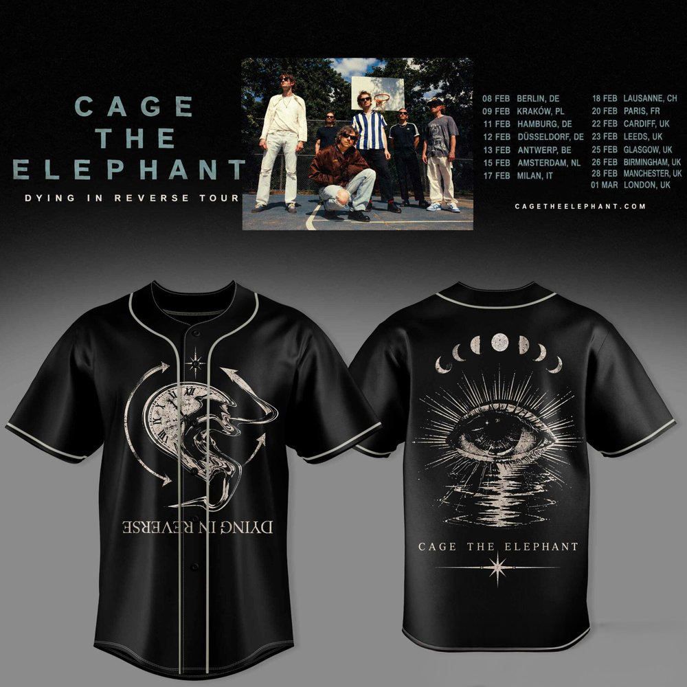 Cage The Elephant Dying In Reverse Tour 2027 Baseball Jersey Concert Fan Apparel 1 - Unicasport Cage The Elephant Dying In Reverse Tour 2027 Baseball Jersey Concert Fan Apparel