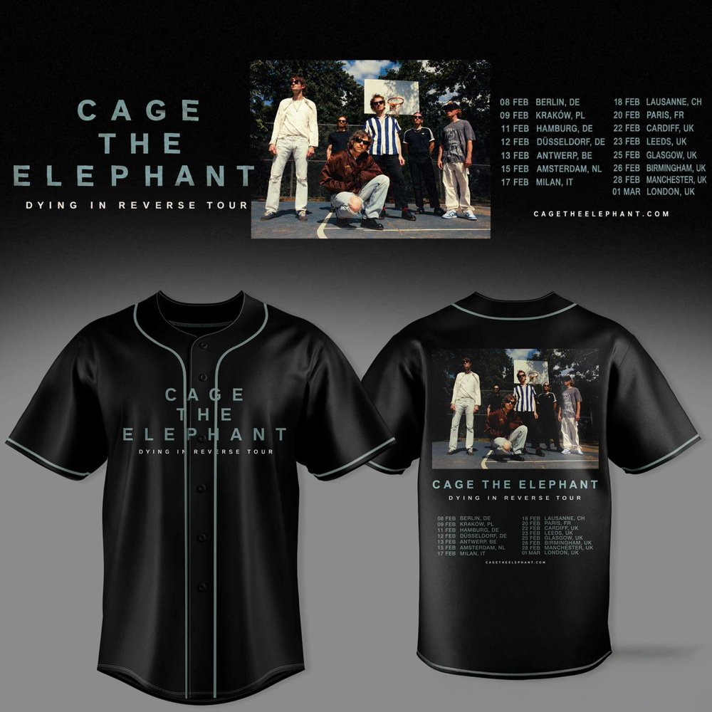 Cage The Elephant Dying In Reverse Tour 2027 Baseball Jersey Music Merchandise 1 - Unicasport Cage The Elephant Dying In Reverse Tour 2027 Baseball Jersey Music Merchandise