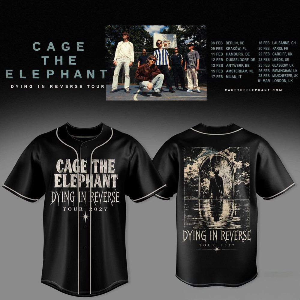 Cage The Elephant Dying In Reverse Tour 2027 Baseball Jersey Rock Band Fan Wear 1 - Unicasport Cage The Elephant Dying In Reverse Tour 2027 Baseball Jersey Rock Band Fan Wear