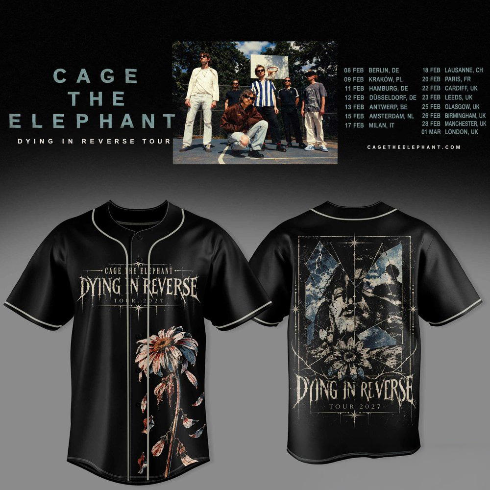 Cage The Elephant Dying In Reverse Tour 2027 Baseball Jersey Rock Music Fan Wear 2 - Unicasport Cage The Elephant Dying In Reverse Tour 2027 Baseball Jersey Rock Music Fan Wear