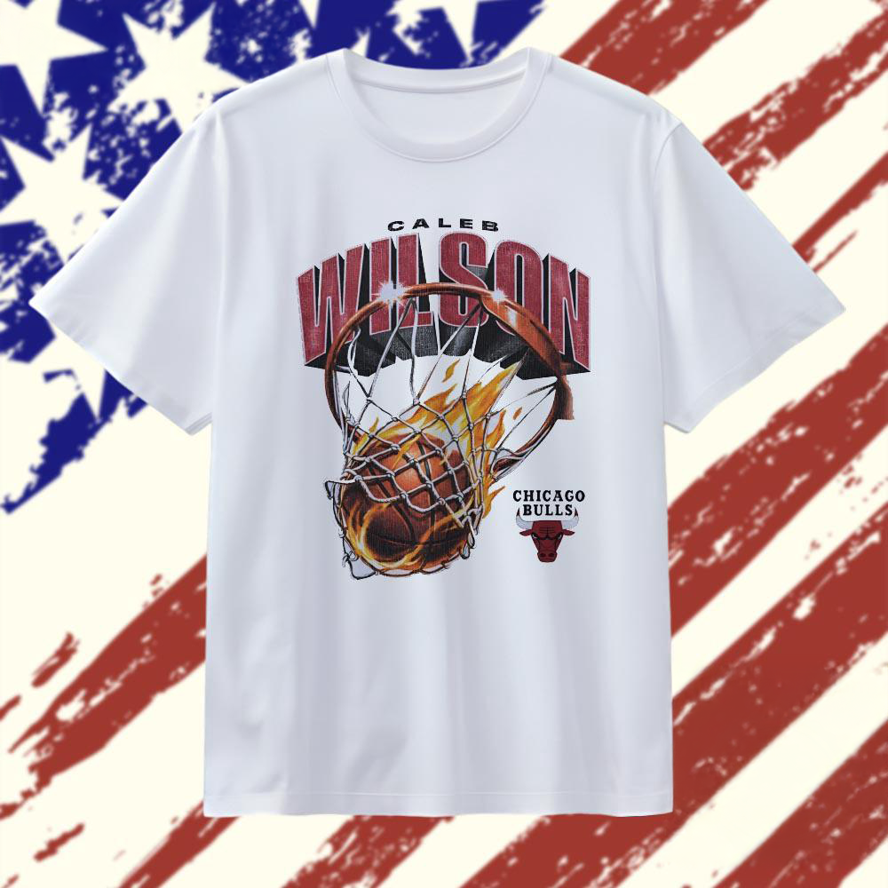 Caleb Wilson Chicago Bulls basketball hoop flame T Shirt