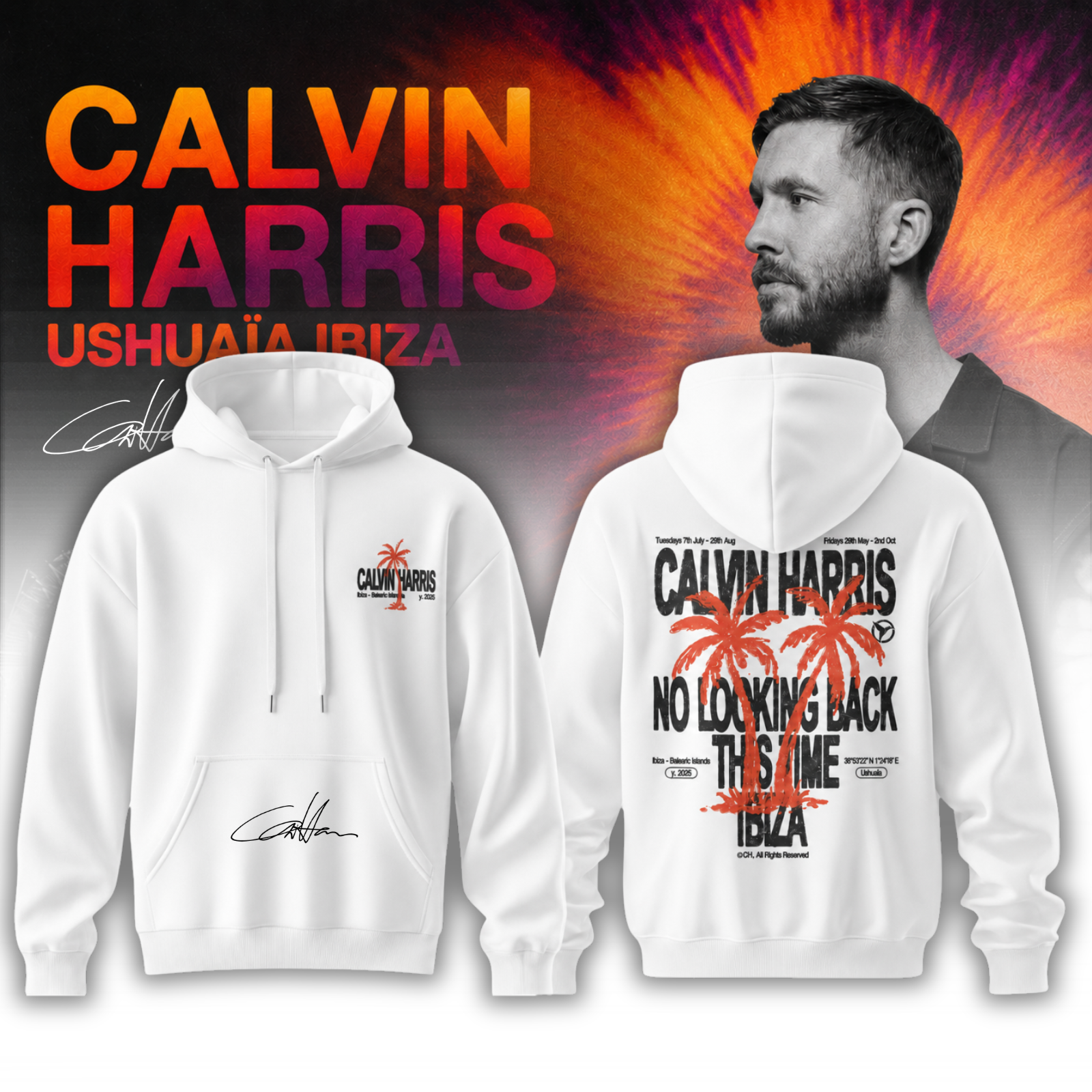Calvin Harris Ushuaia Ibiza 2026 Collector Signature Hoodie Gifts For Fans