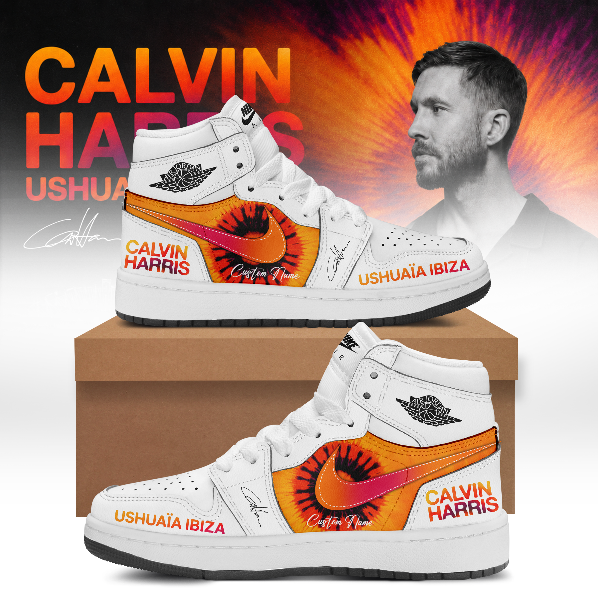 Calvin Harris Ushuaia Ibiza 2026 Signature Limited Edition Sneakers Gifts For Fans