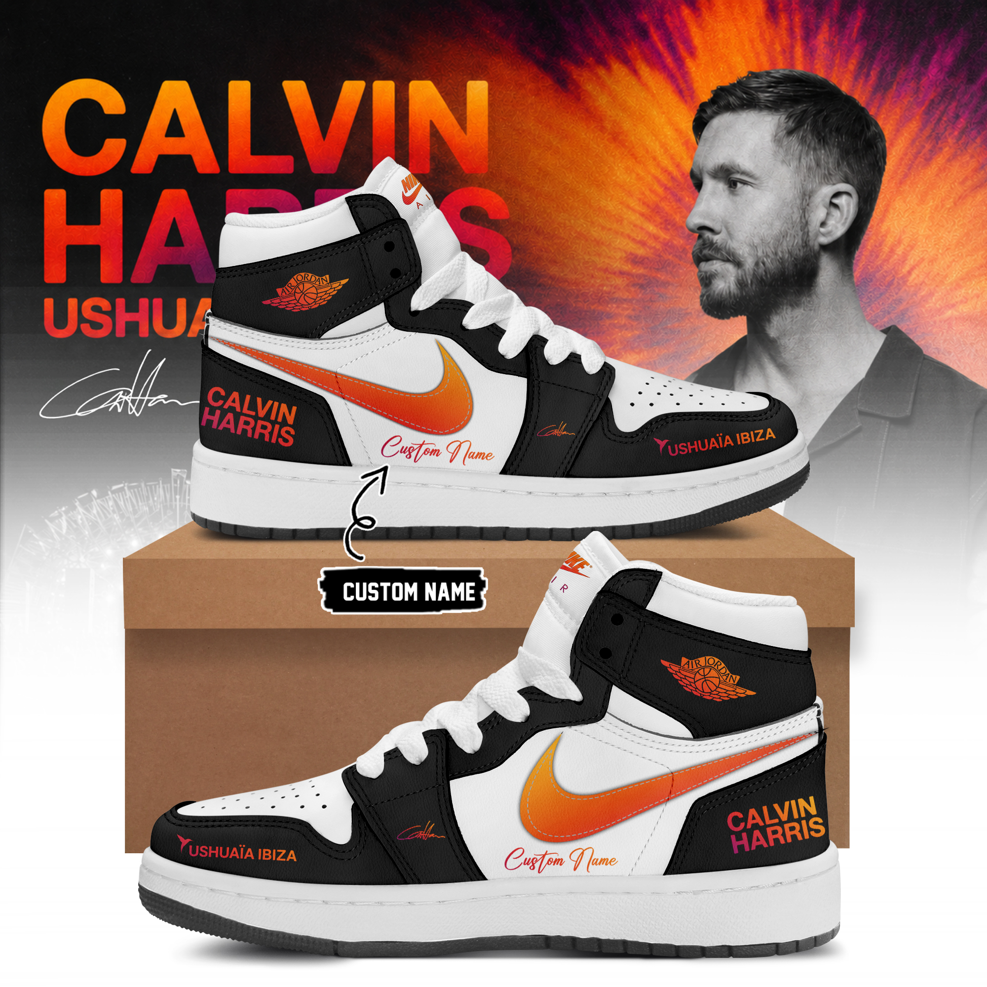 Calvin Harris Ushuaia Ibiza 2026 Signature Limited Edition Sneakers Gifts For Fans