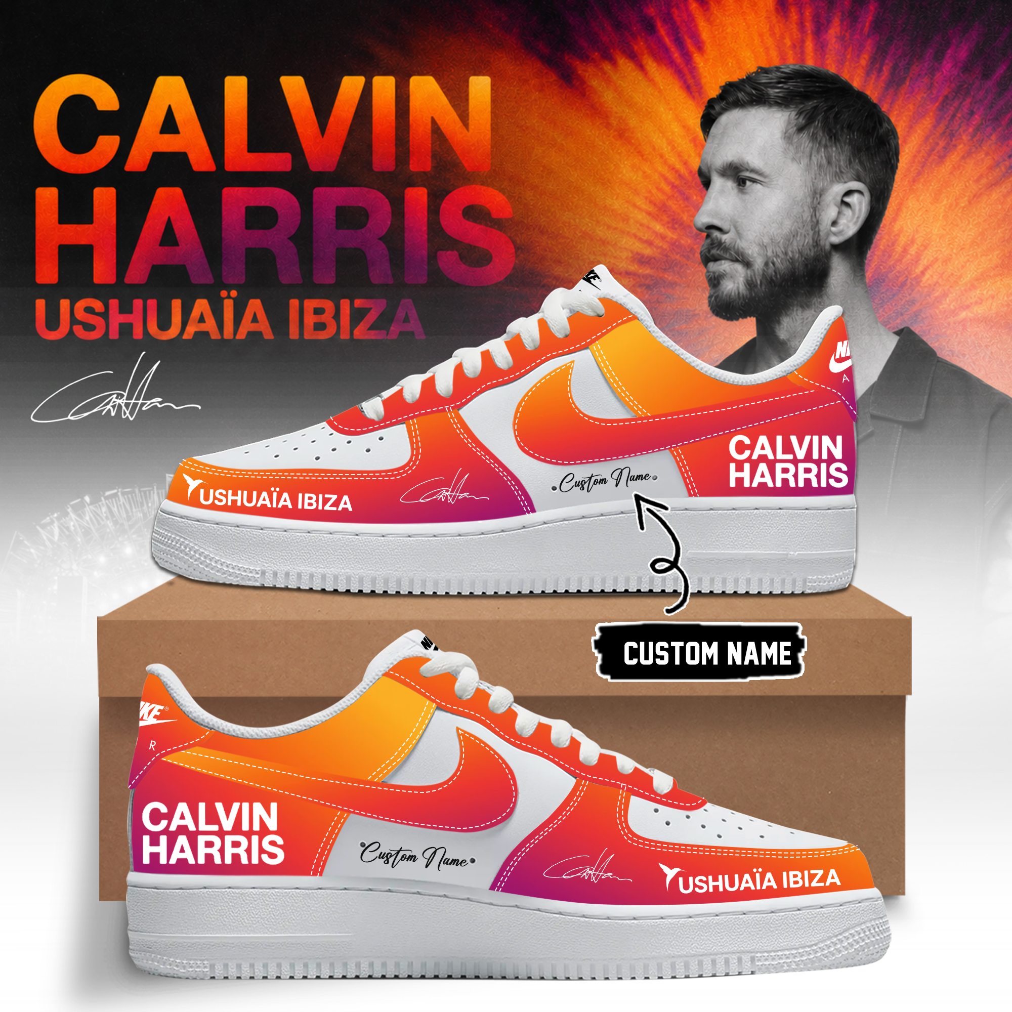 Calvin Harris Ushuaia Ibiza 2026 Signature Limited Edition Sneakers Gifts For Fans3