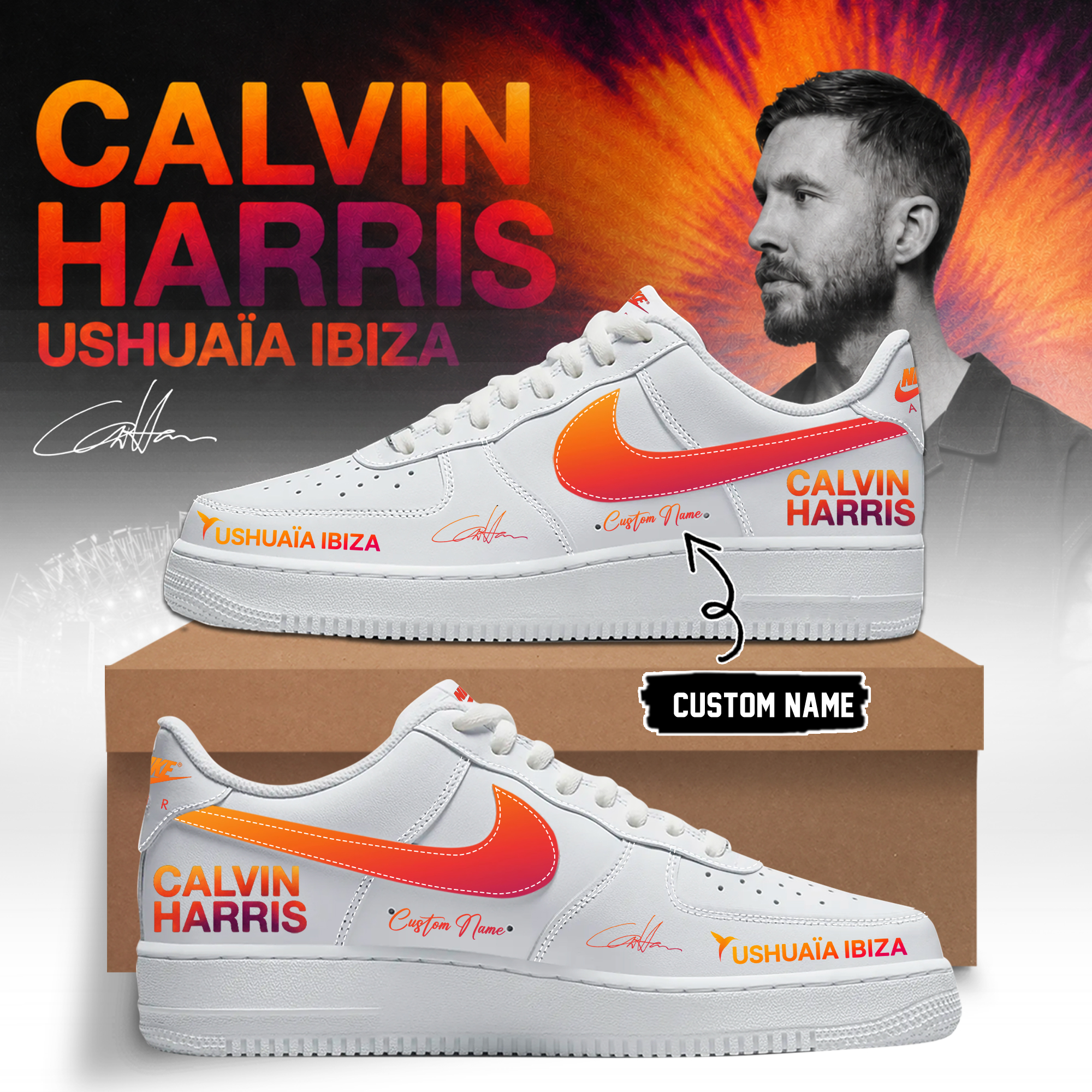 Calvin Harris Ushuaia Ibiza 2026 Signature Limited Edition Sneakers Gifts For Fans5