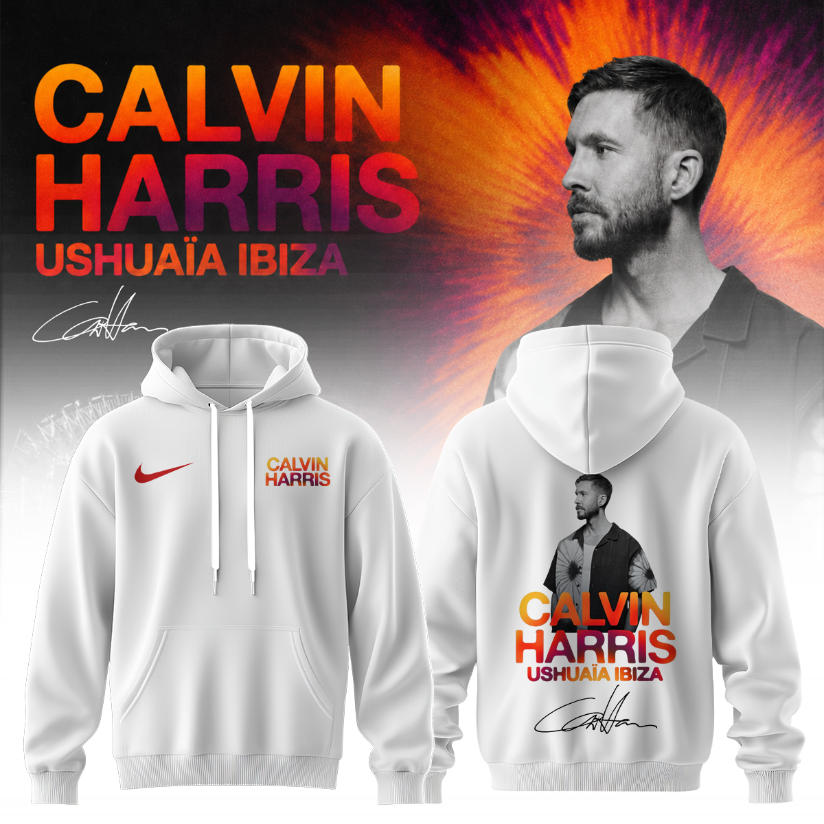 Calvin Harris Ushuaia Ibiza 2026 Signature Limited Hoodie Gifts For Fans