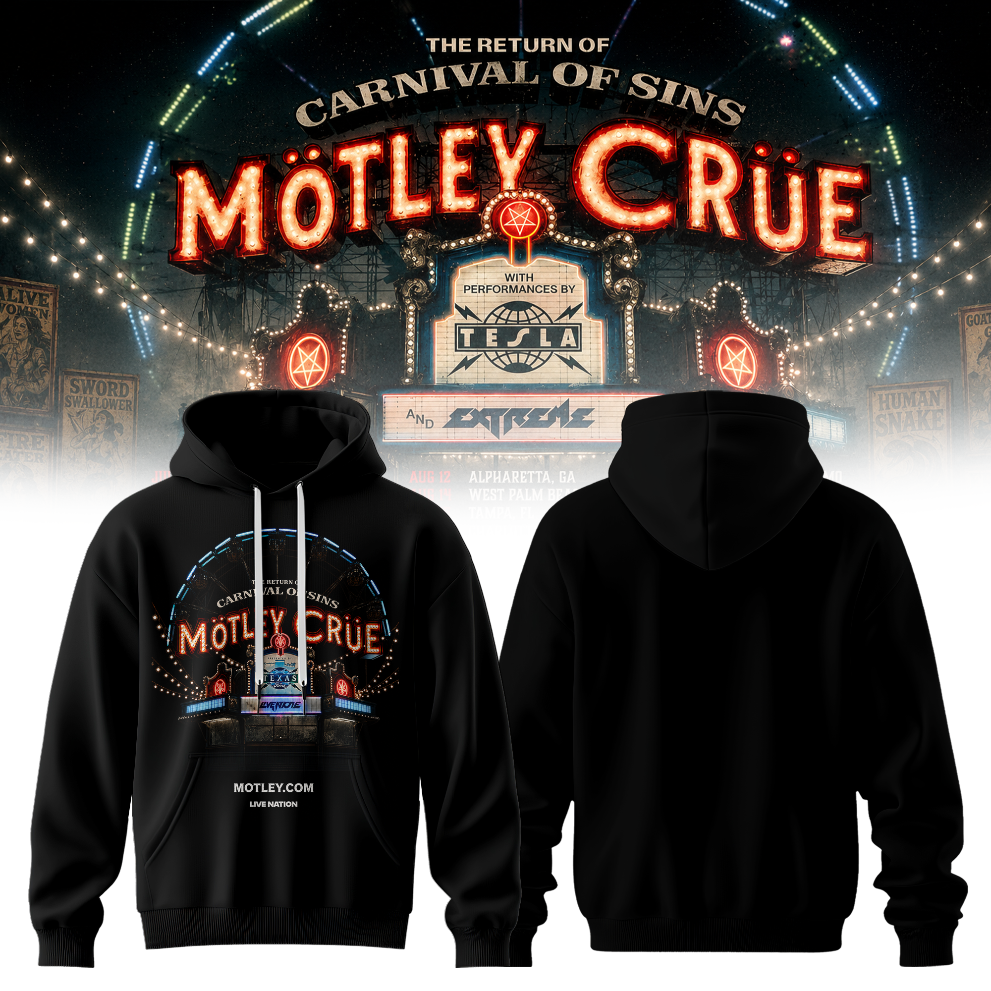 Carnival Of Sins Tour 2026 Heavyweight 3D Pullover Hoodie