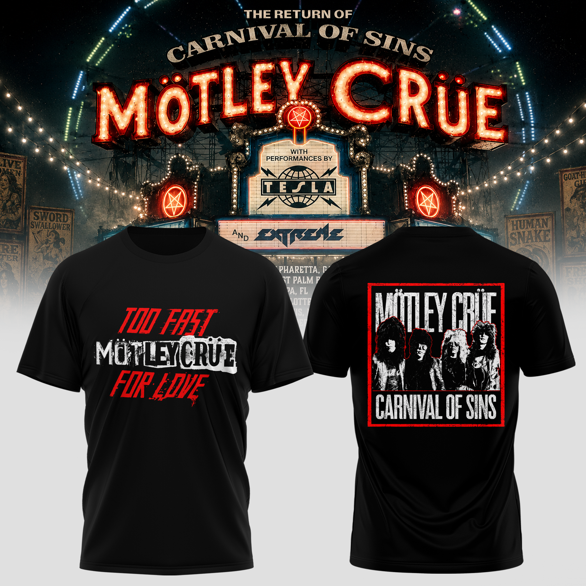 Carnival Of Sins Tour 2026 Urban Rock Graphic T Shirt