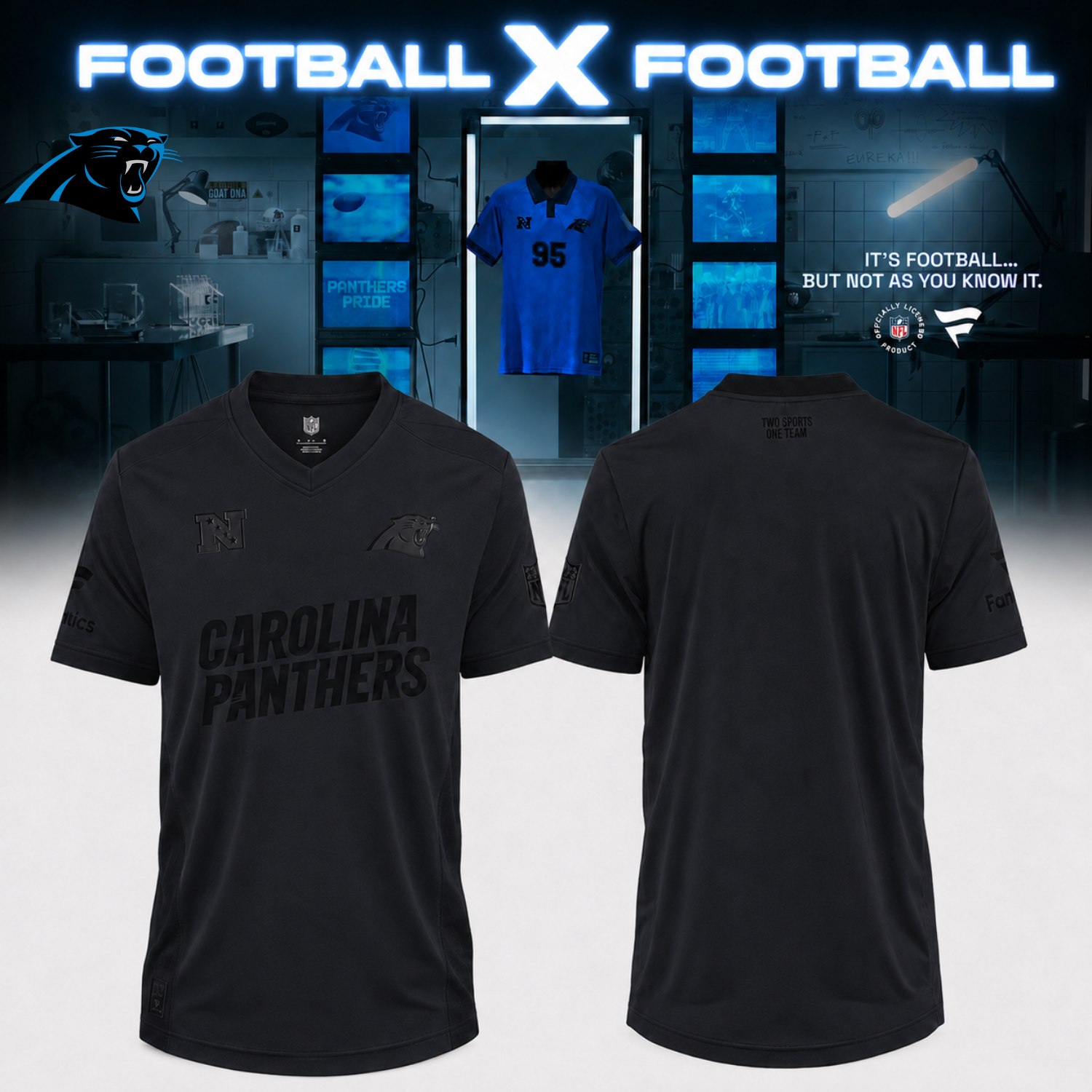 Carolina Panthers Football Collared Fan Top Limited Jersey