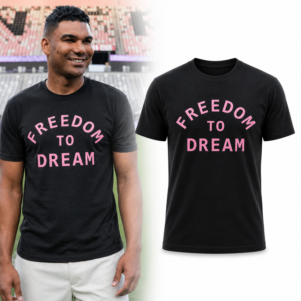 Casemiro Freedom to Dream Graphic T Shirt Inspirational Quote Motivational Unisex Tee Positive Mindset Gift