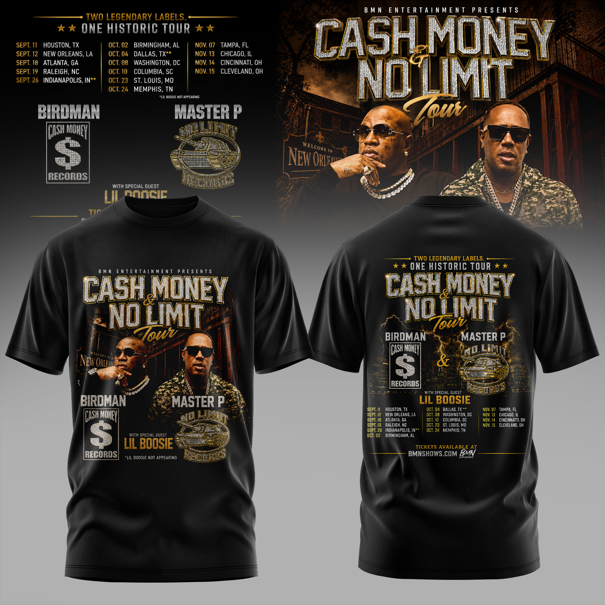 Cash Money No Limit Tour Concert T Shirt Gift For Music Fans