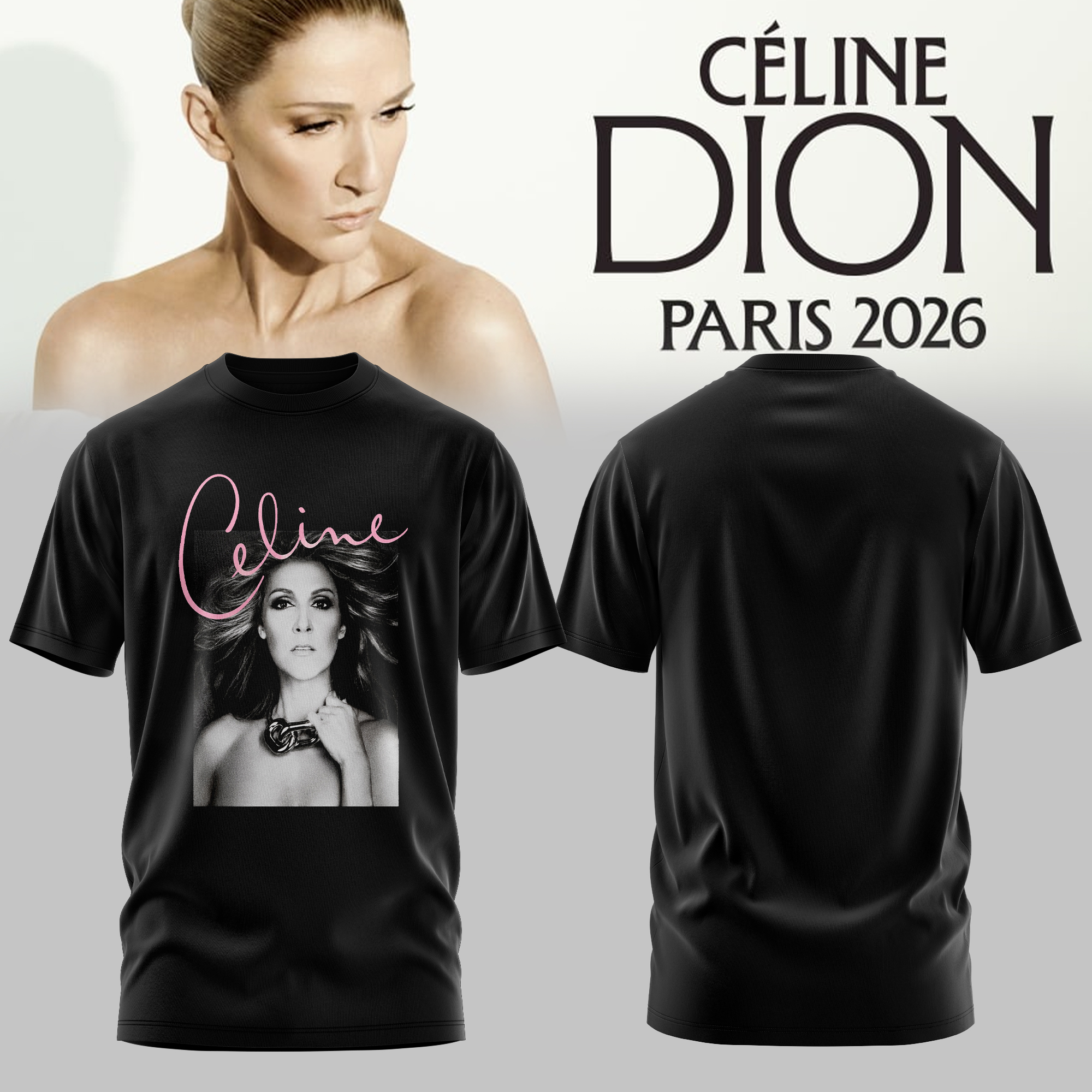 Celine Dion Live In Paris 2026 Classic Concert Merchandise T Shirt
