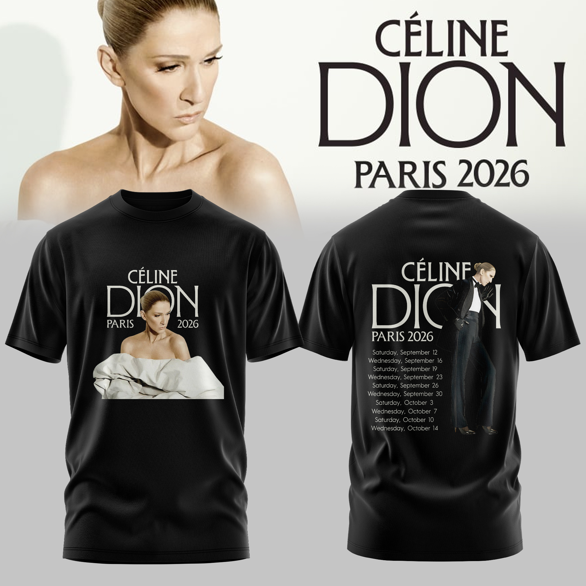 Celine Dion Live In Paris 2026 Limited Fan Edition T Shirt