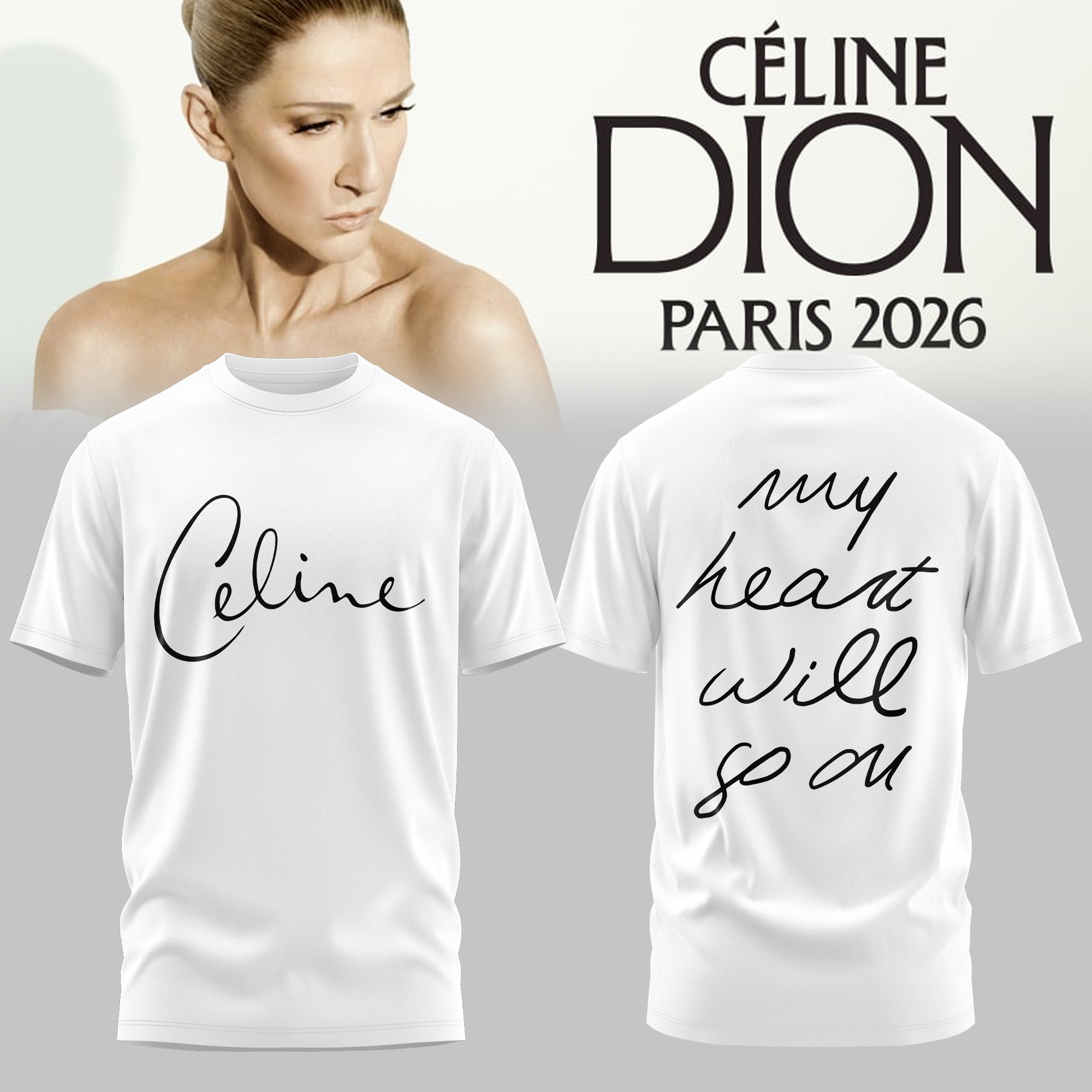Celine Dion Live In Paris 2026 Premium Fan T Shirt Concert Apparel