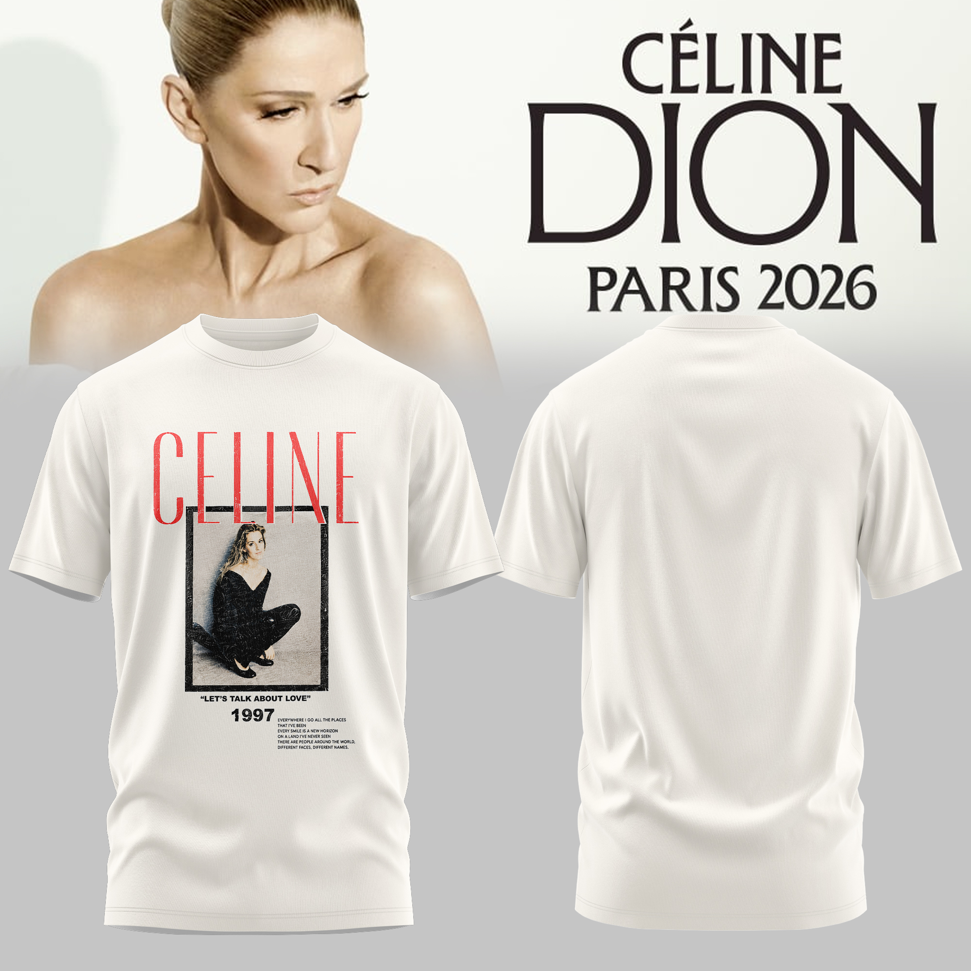 Celine Dion Live In Paris 2026 Signature Style T Shirt Music Gift