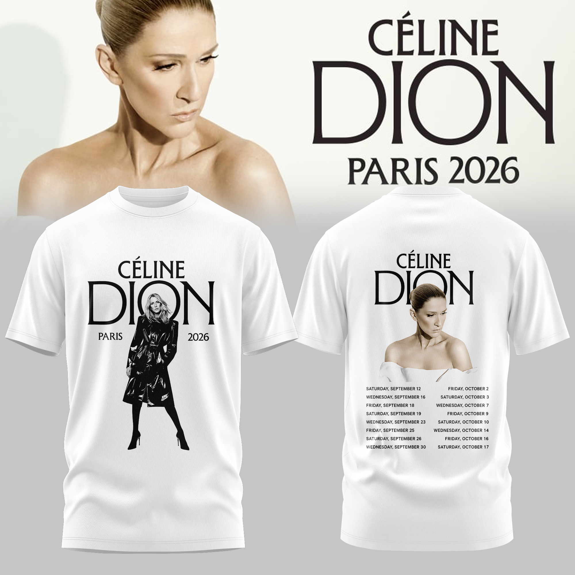 Celine Dion Live In Paris 2026 Vintage Tour T Shirt Limited Release
