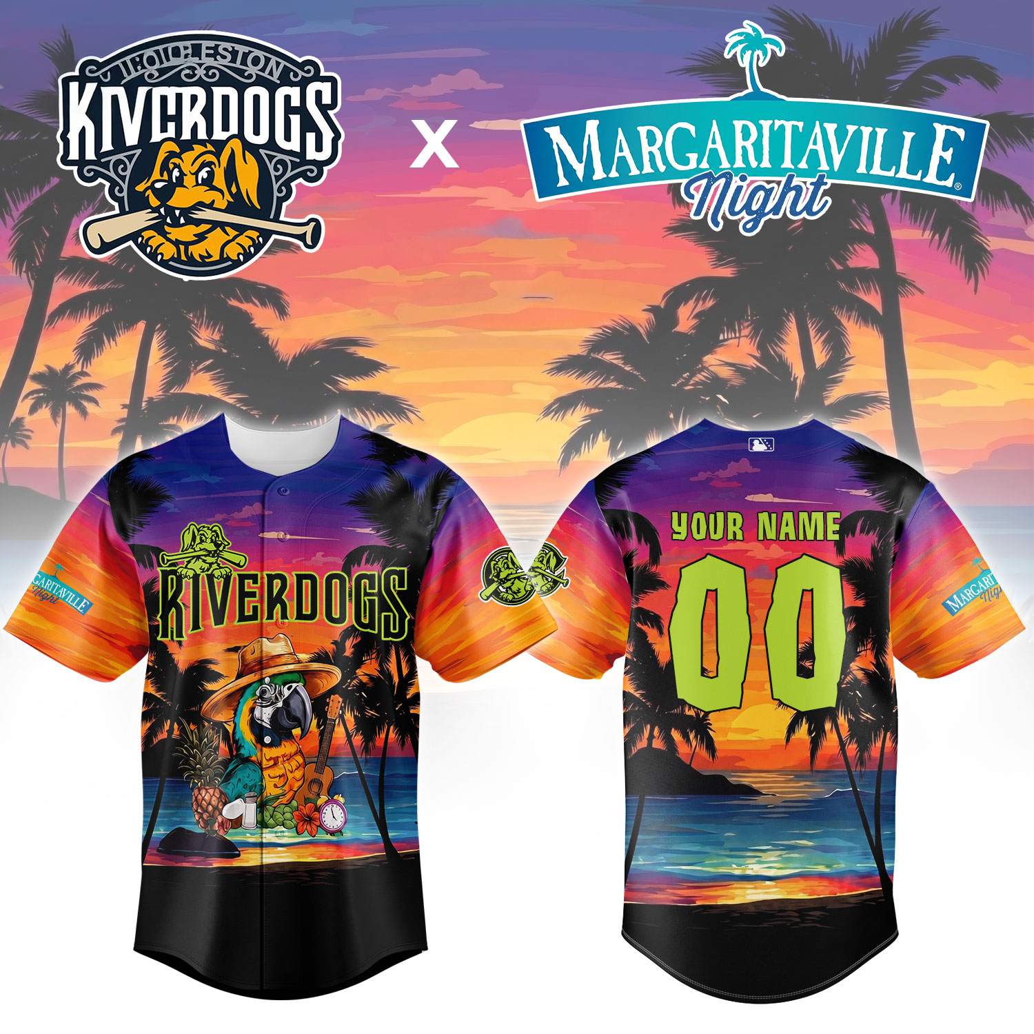 Charleston RiverDogs Margaritaville Marvel Night Collector Baseball Jersey