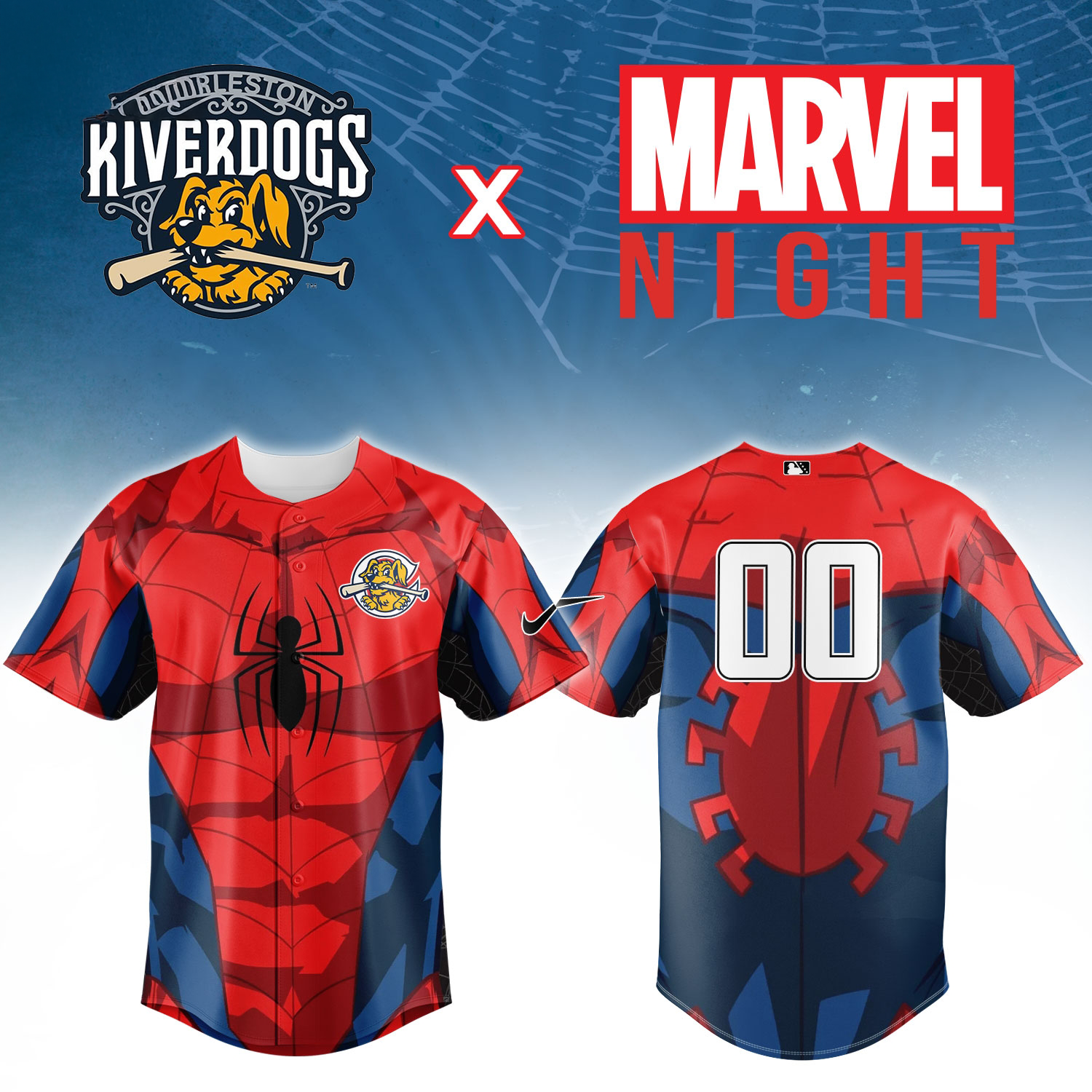Charleston RiverDogs Marvel Night Personalized Baseball Jersey