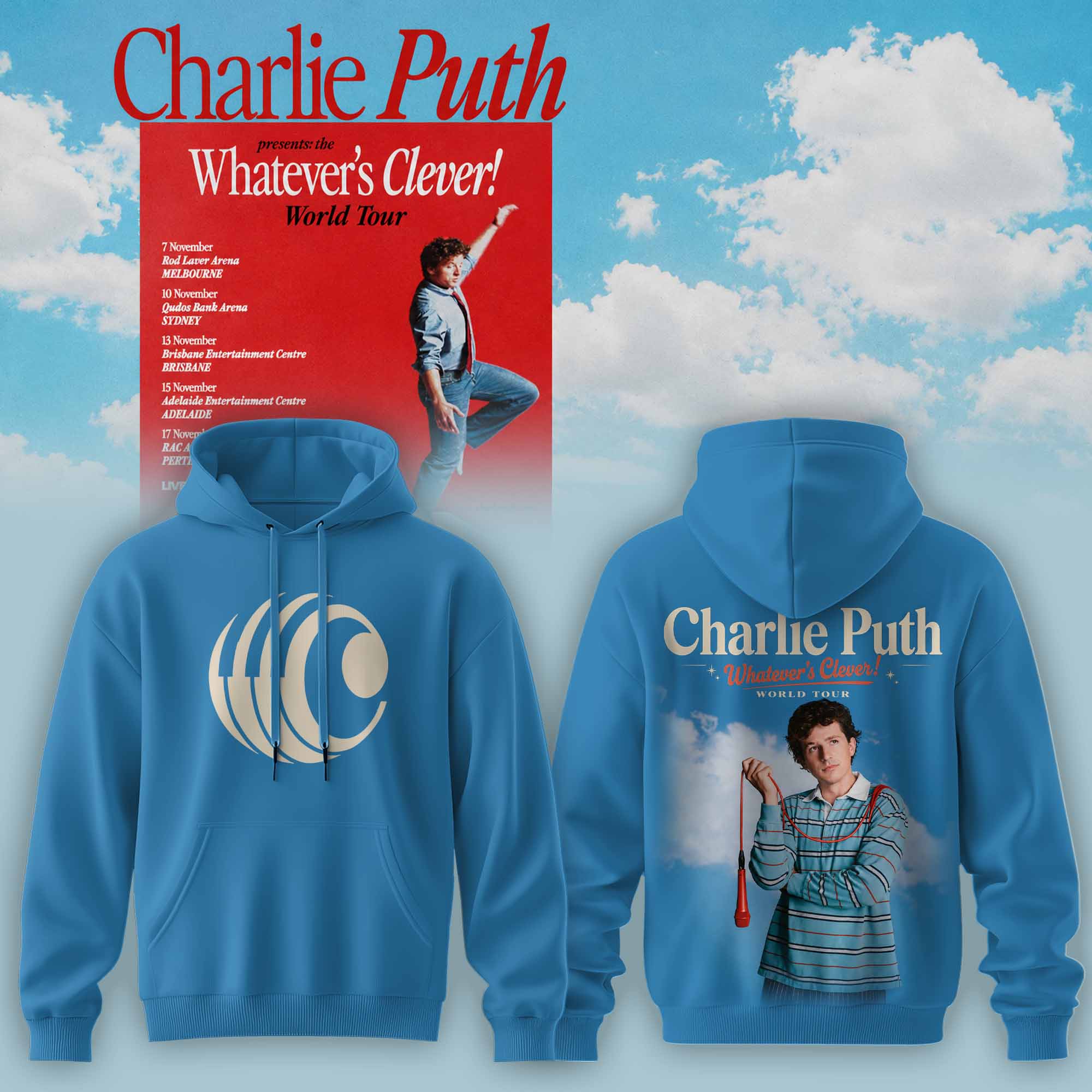 Charlie Puth Whatevers Clever World Tour Collection Collector Edition Hoodie