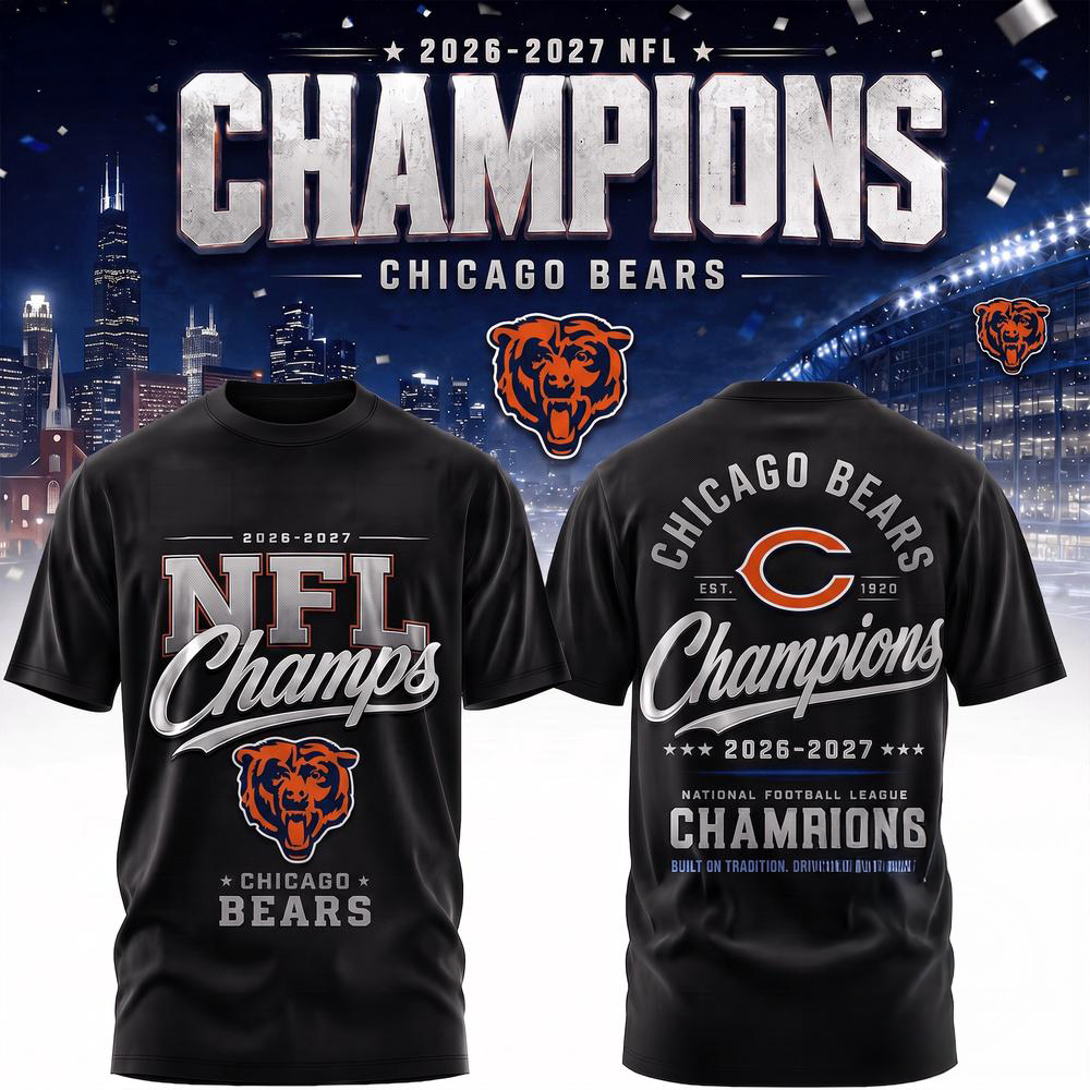 Chicago Bears 2026 2027 NFL Team Champions Premium 3D Fan Shirt
