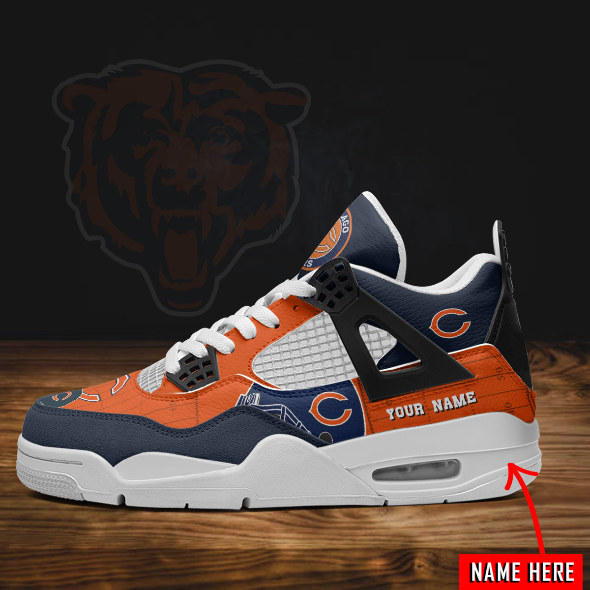 Chicago Bears AJ4 Sneakers 10