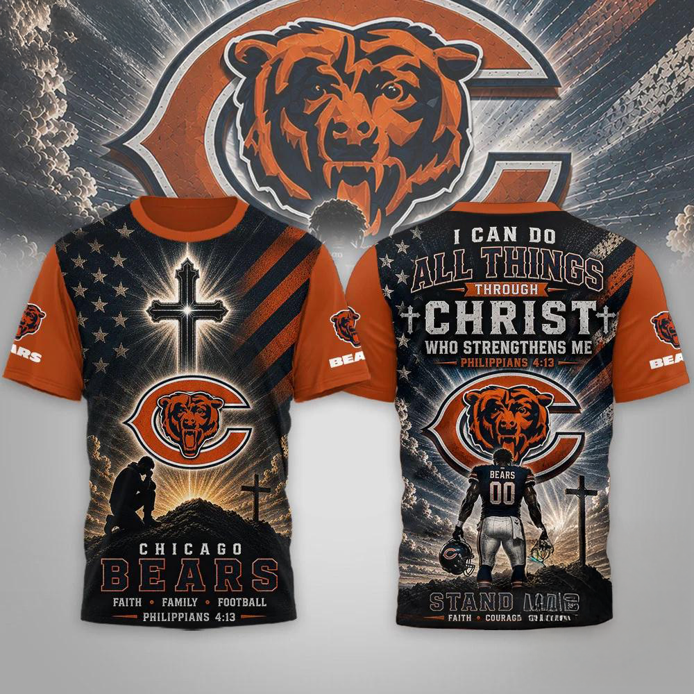 Chicago Bears NFL Faith Family Limited Edition Premium 3D Shirt
