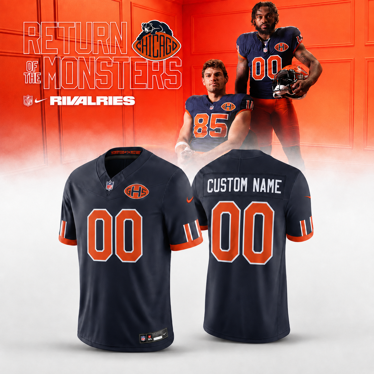 Chicago Bears Rivalries Custom Name Number Football Jersey 2026 Game Day Fan Edition Sports Shirt 2 - Unicasport Chicago Bears Rivalries Custom Name Number Football Jersey 2026 Game Day Fan Edition Sports Shirt