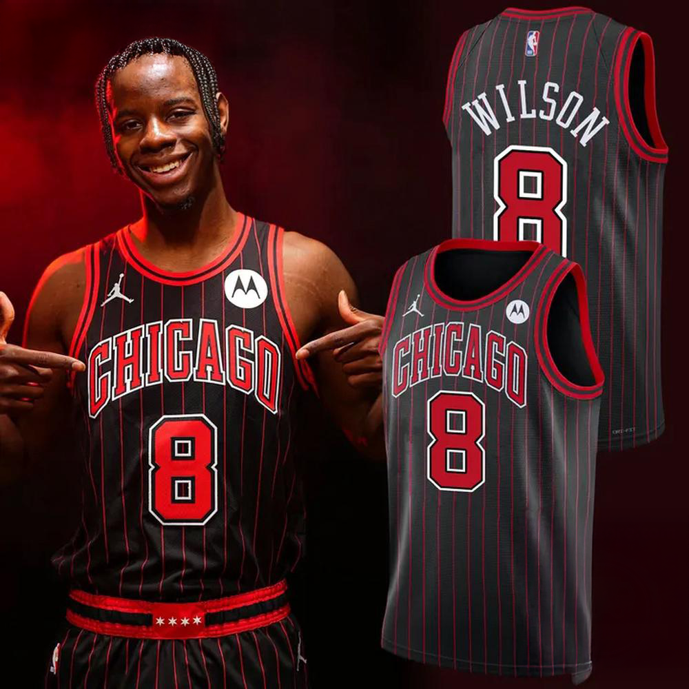 Chicago Bulls Jordan Brand Black Swingman Caleb Wilson Basketball Jersey
