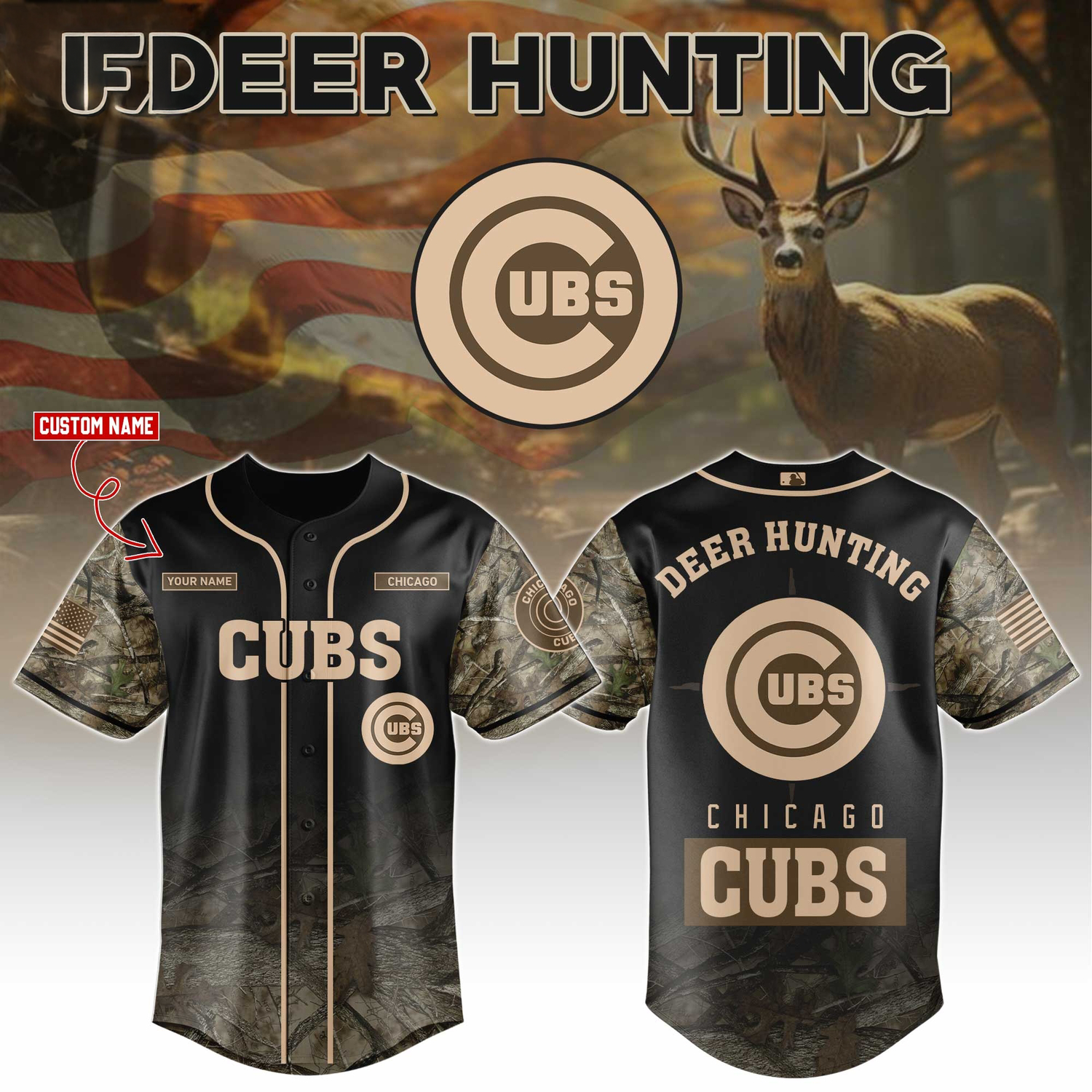 Chicago Cubs Deer Hunting Limited Edition Baseball Jersey