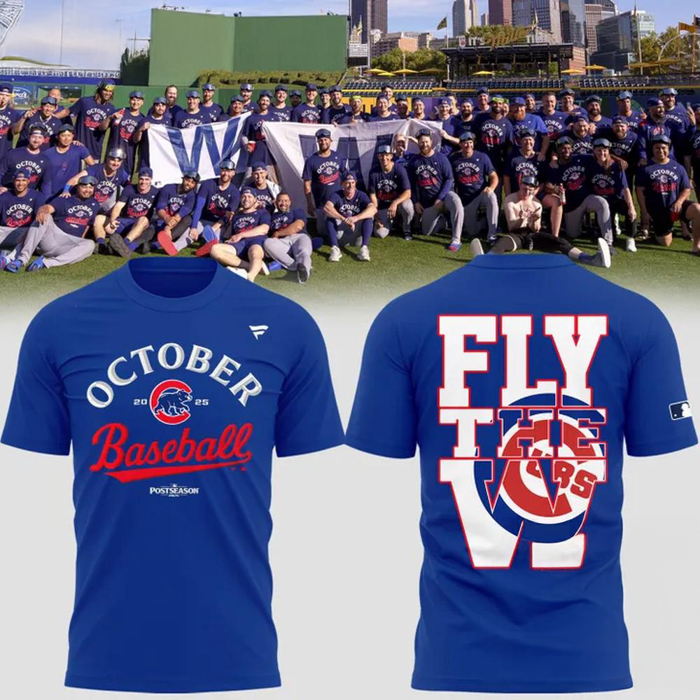 Chicago Cubs October Postseason Fly The W Premium Graphic T Shirt
