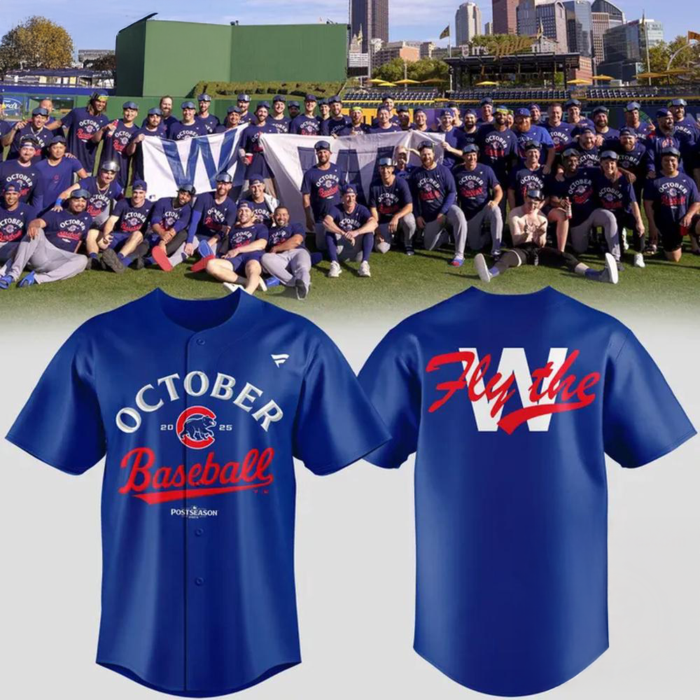Chicago Cubs October Postseason Fly The W Special Edition Baseball Jersey