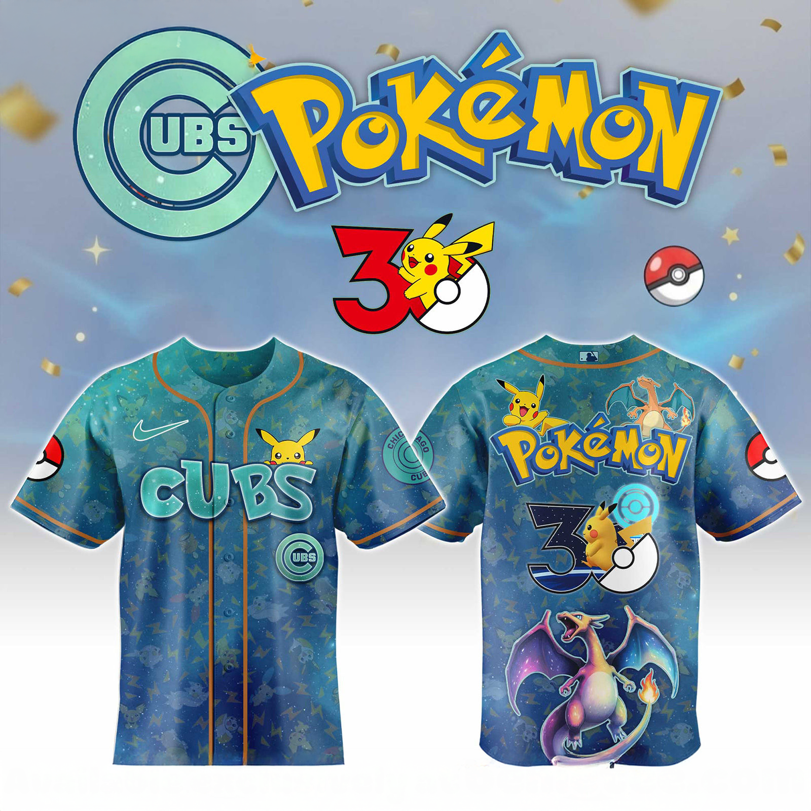 Chicago Cubs Pokemon Day Limited Baseball Jersey Fan Collection
