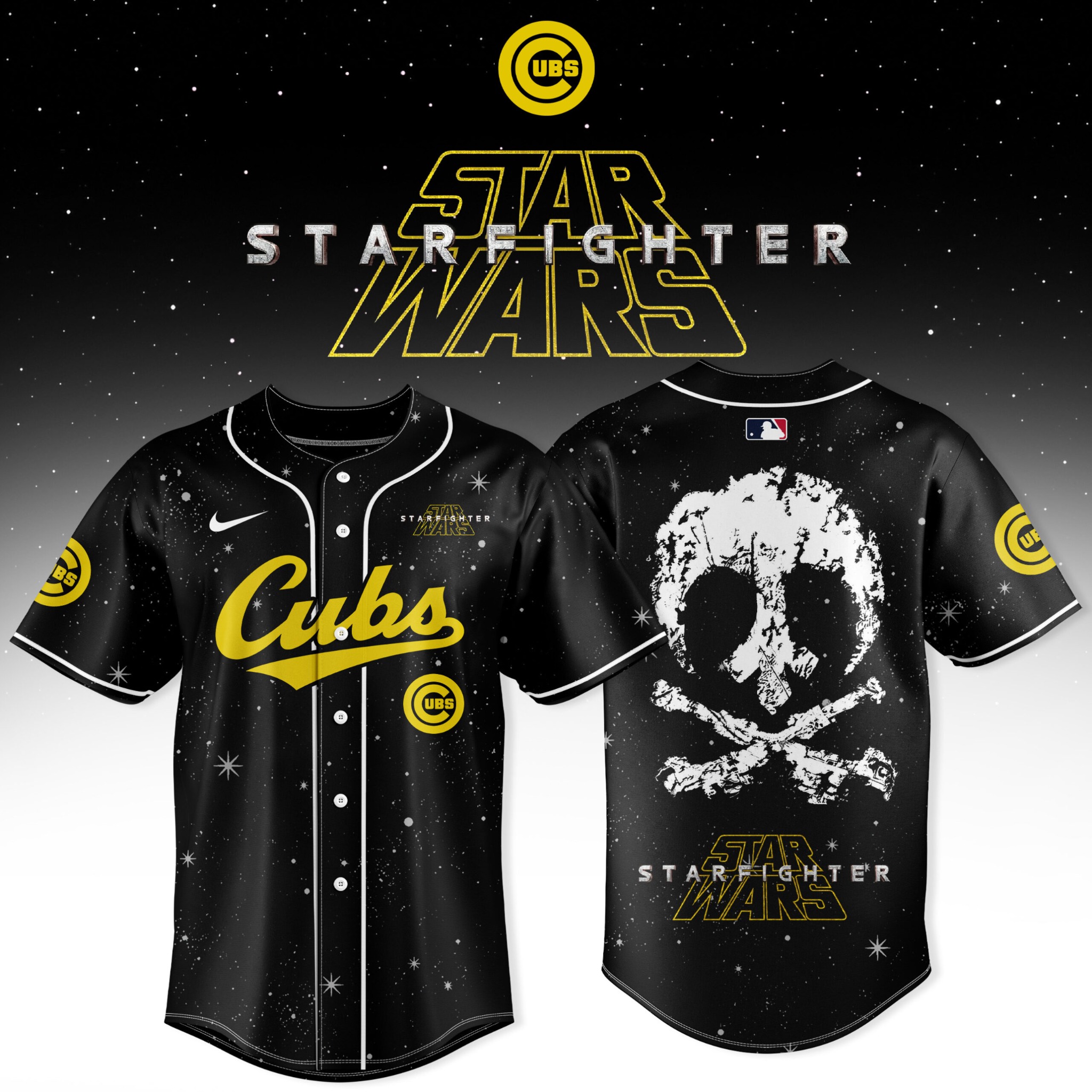 Chicago Cubs Star Wars Starfighter Edition Baseball Jersey Black Galaxy Fan Shirt 1 - Unicasport Chicago Cubs Star Wars Starfighter Edition Baseball Jersey Black Galaxy Fan Shirt