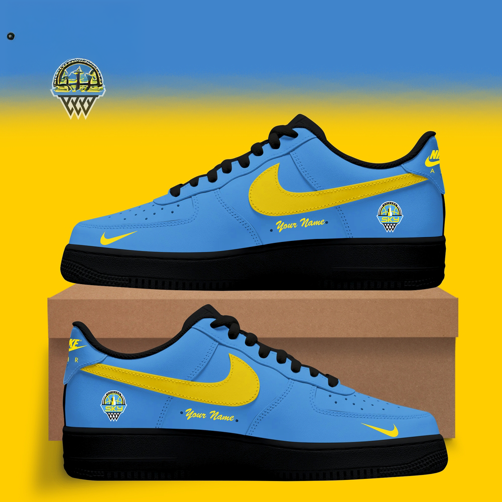 Chicago Sky WNBA x Back 2 Black Edition Nike Air Force 1 Low Custom Shoes Fan Gift