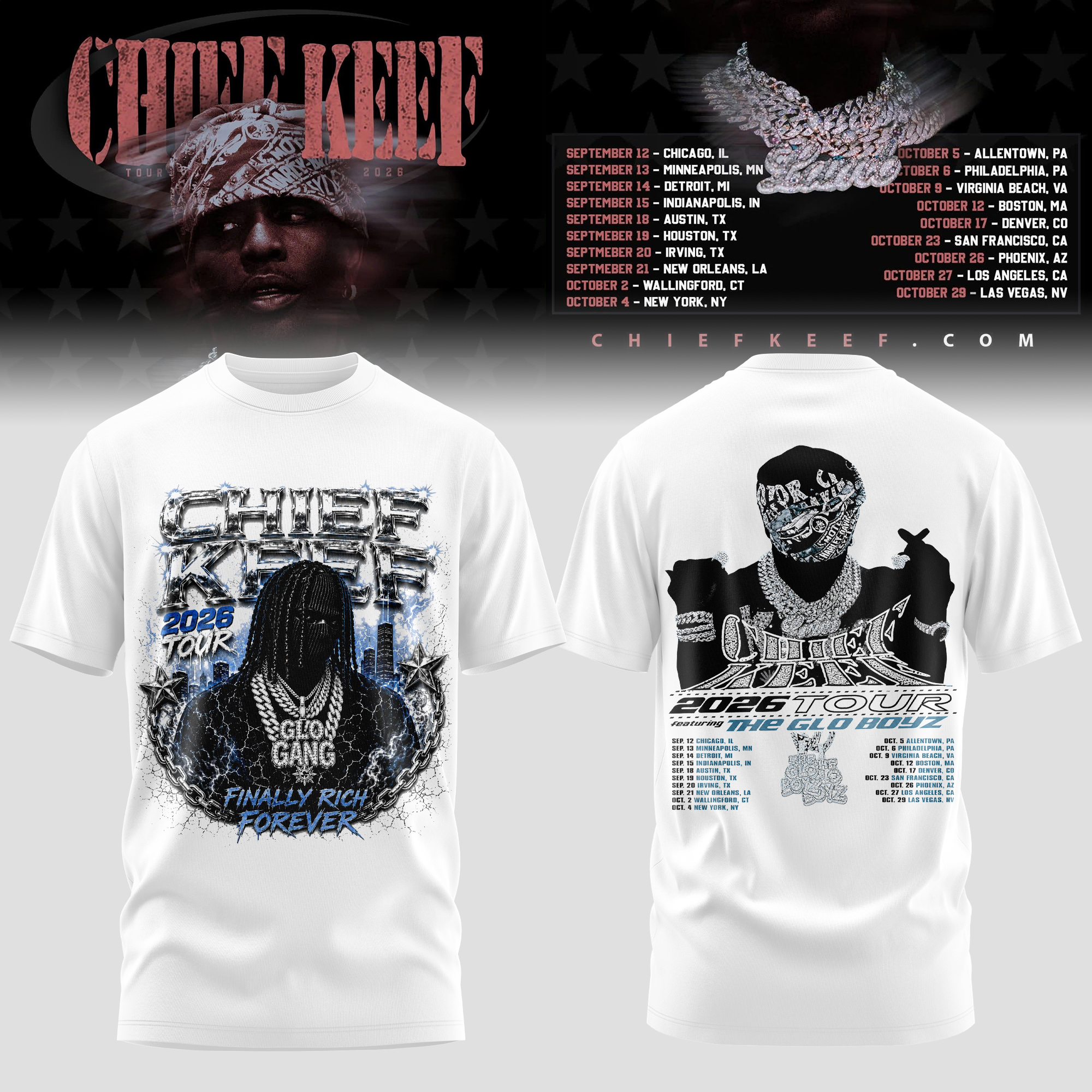 Chief Keef 2026 Tour Finally Rich Forever Graphic T Shirt Limited Edition