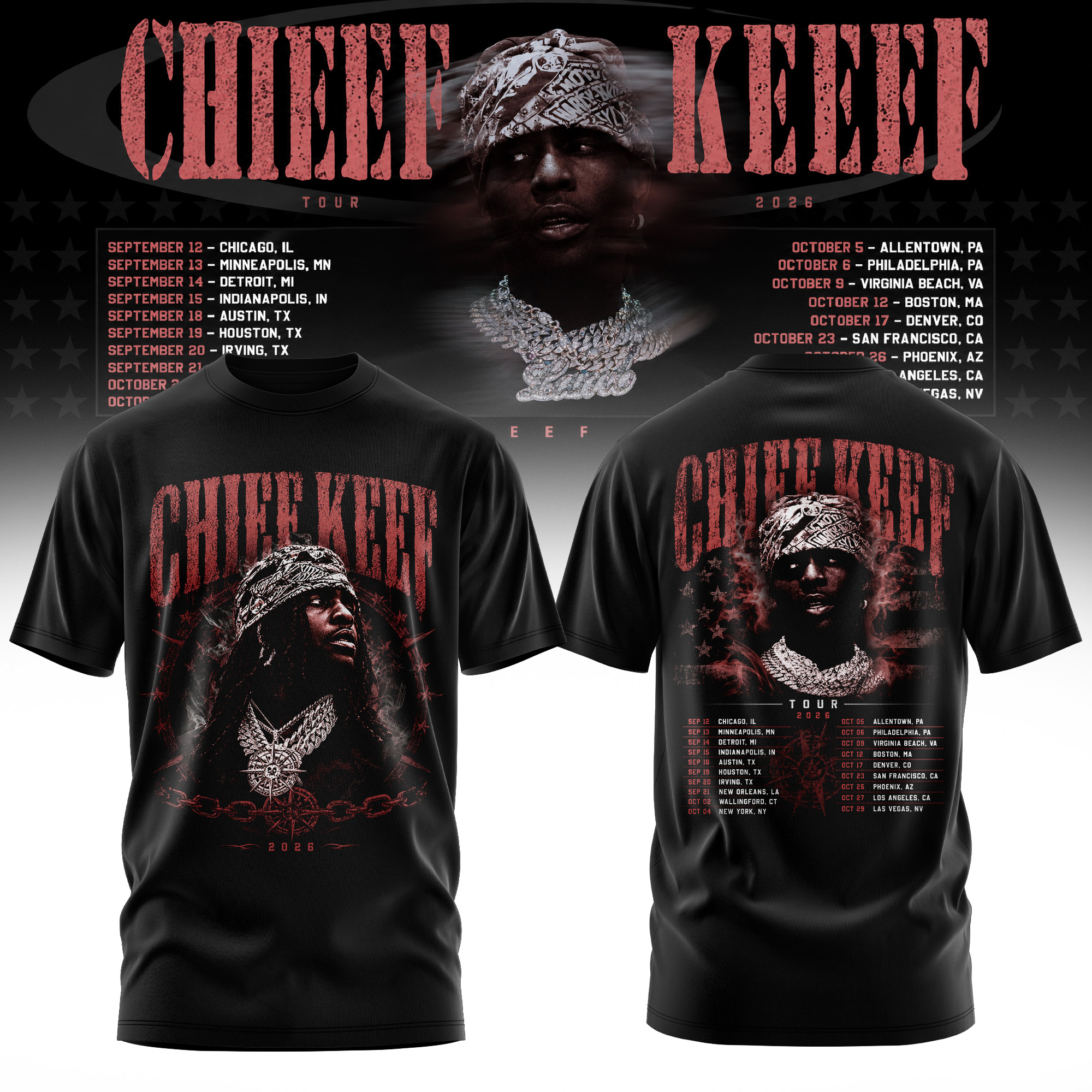Chief Keef Live 26 Tour Edition Exclusive Fan T Shirt