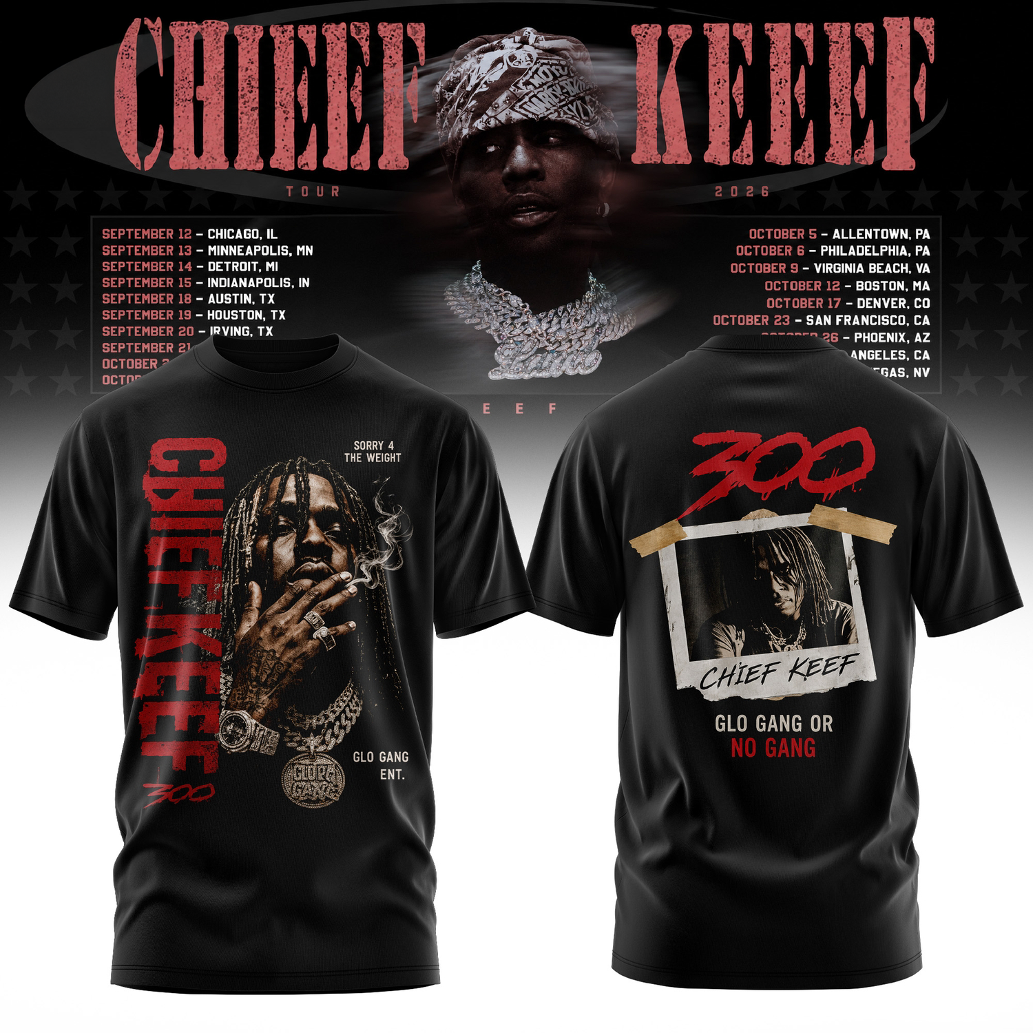 Chief Keef Live 26 Tour Edition Exclusive Music Fan Tee