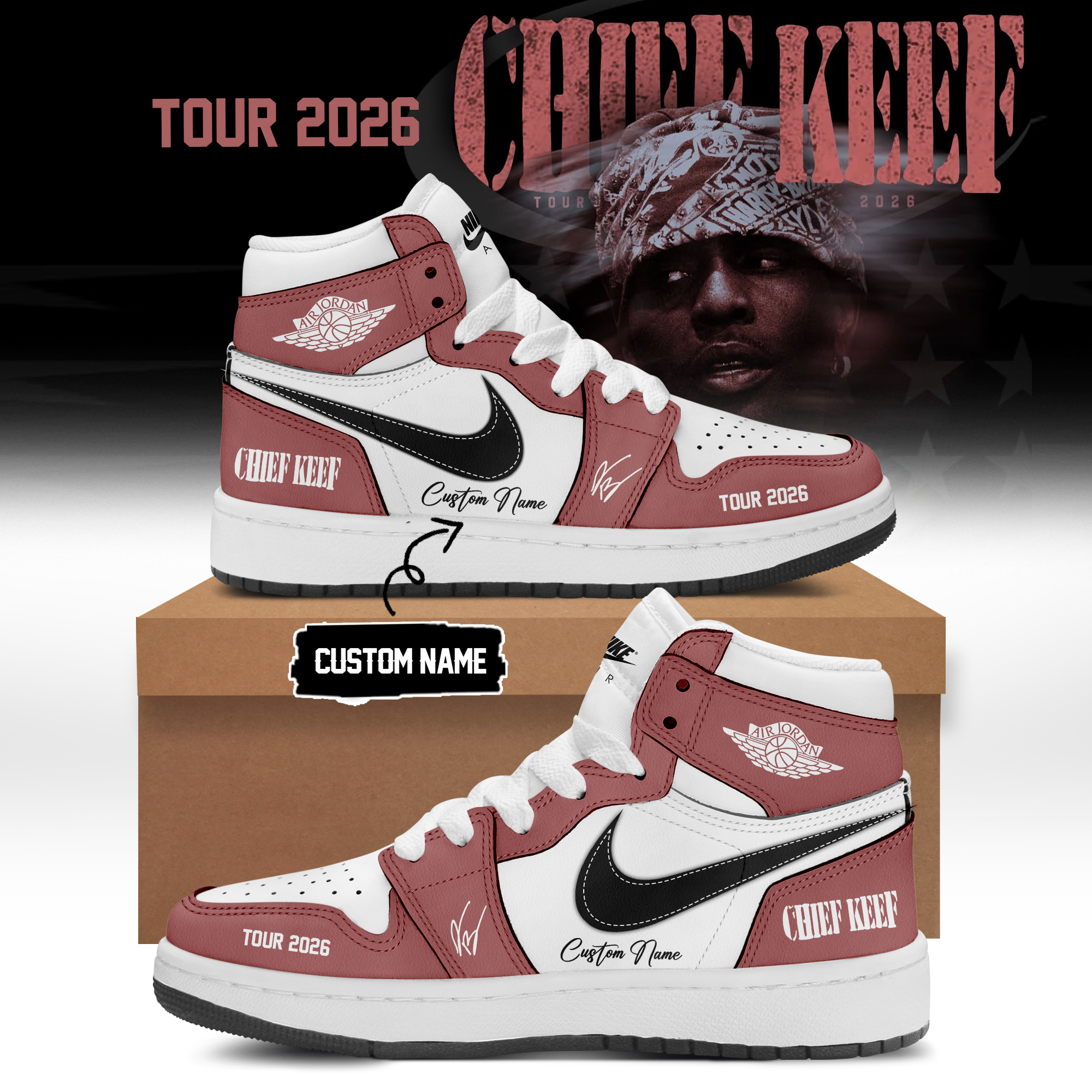Chief Keef Tour 2026 Collector Signature High Top Sneakers