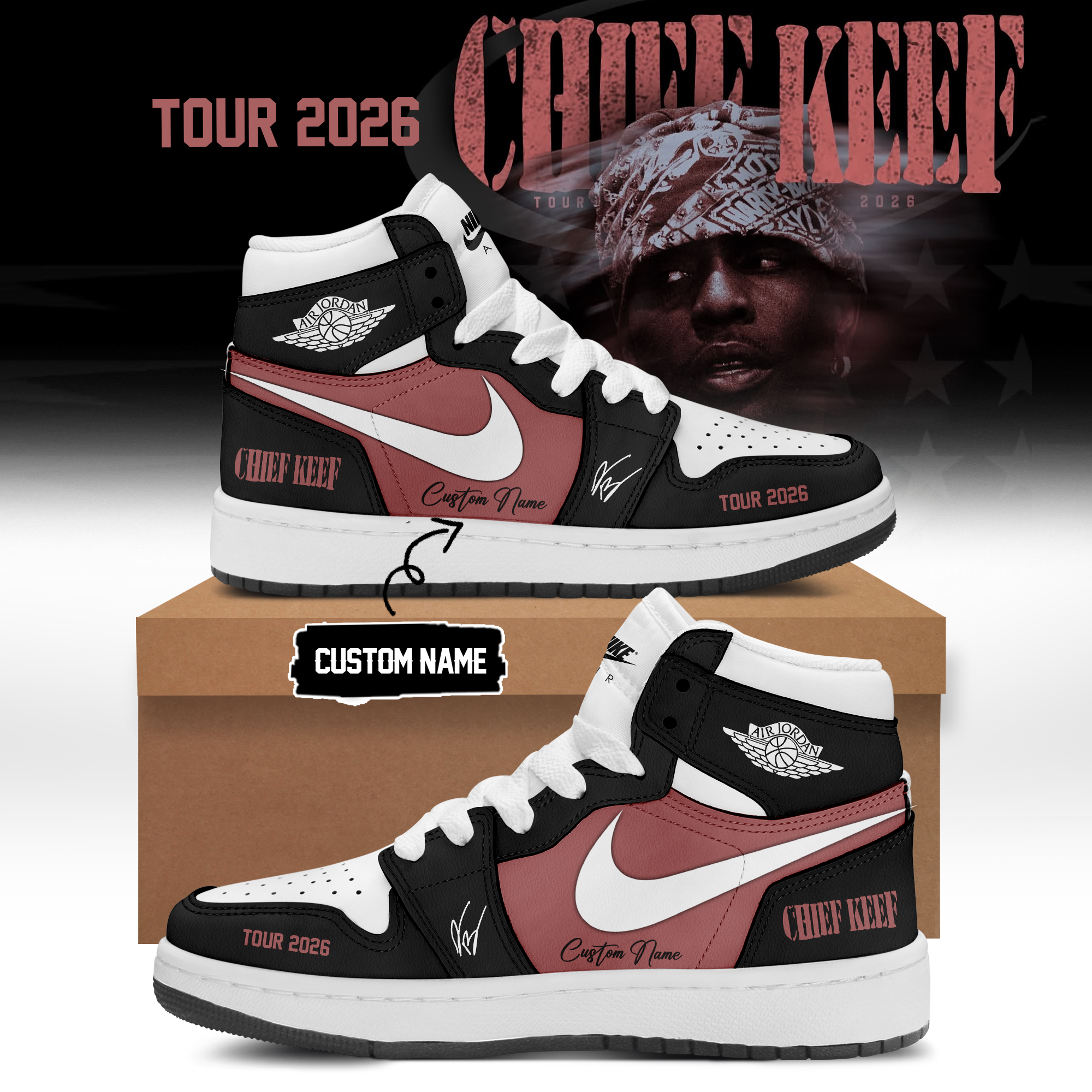 Chief Keef Tour 2026 Exclusive Signature Fan Shoes