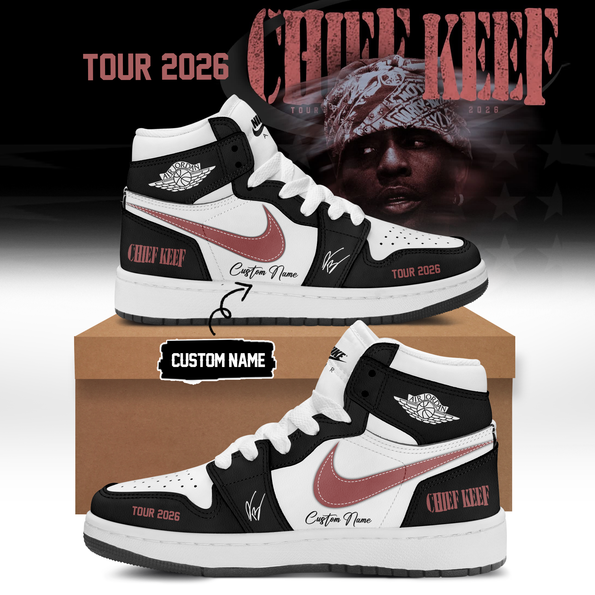 Chief Keef Tour 2026 Limited Edition Signature High Top Sneakers
