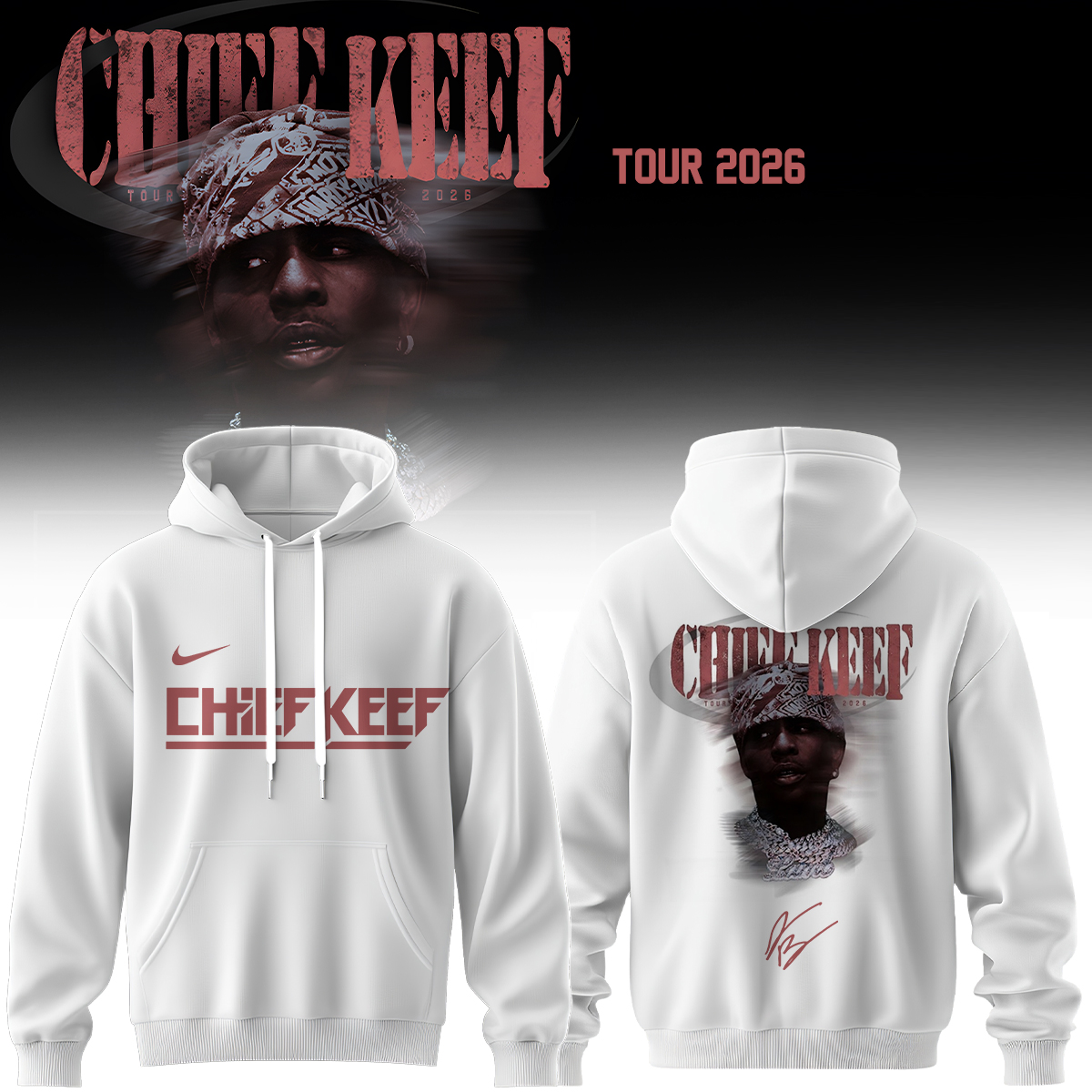 Chief Keef Tour 2026 Limited Edition Signature Pullover Hoodie