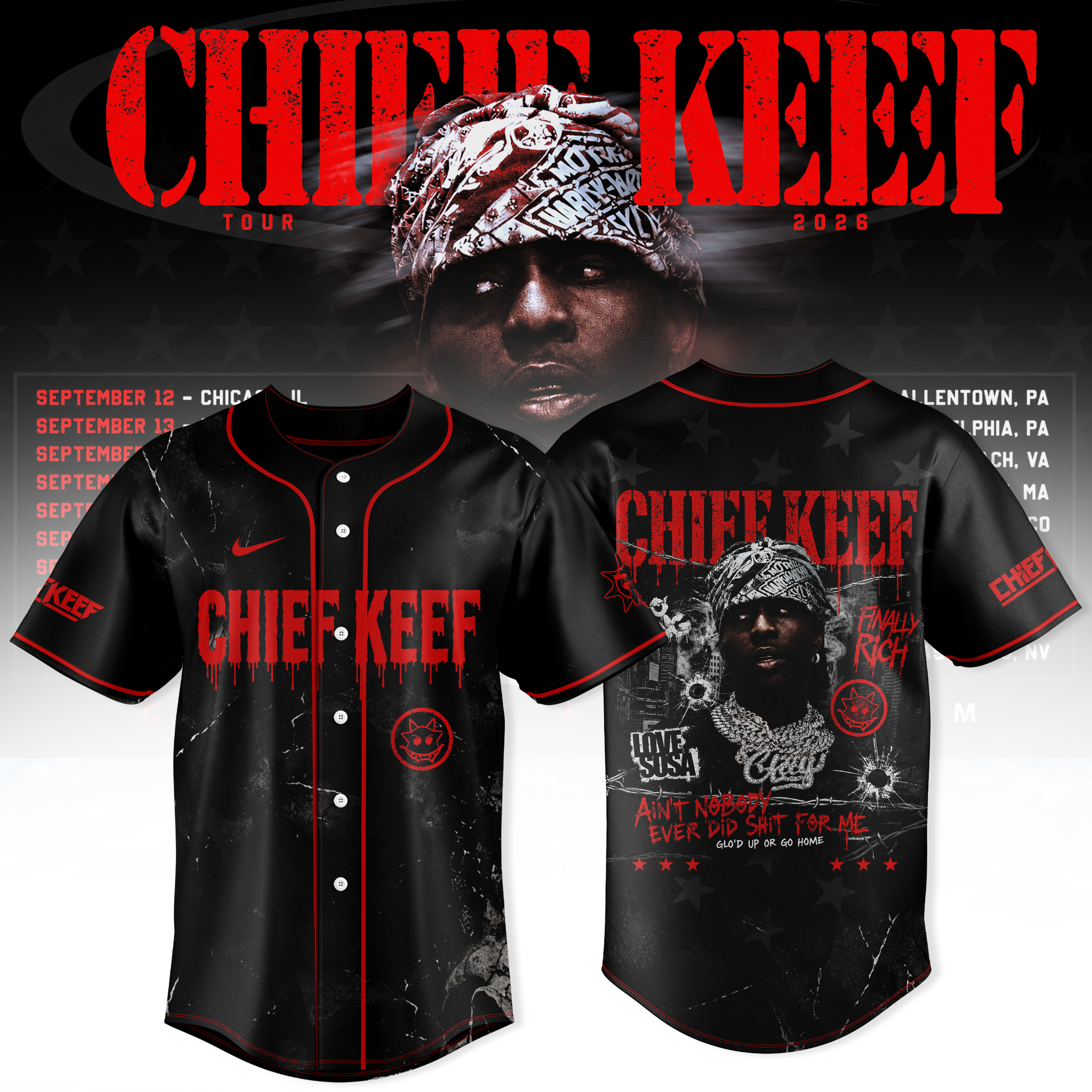 Chief Keef Tour 2026 Limited Jersey Edition Music Collection