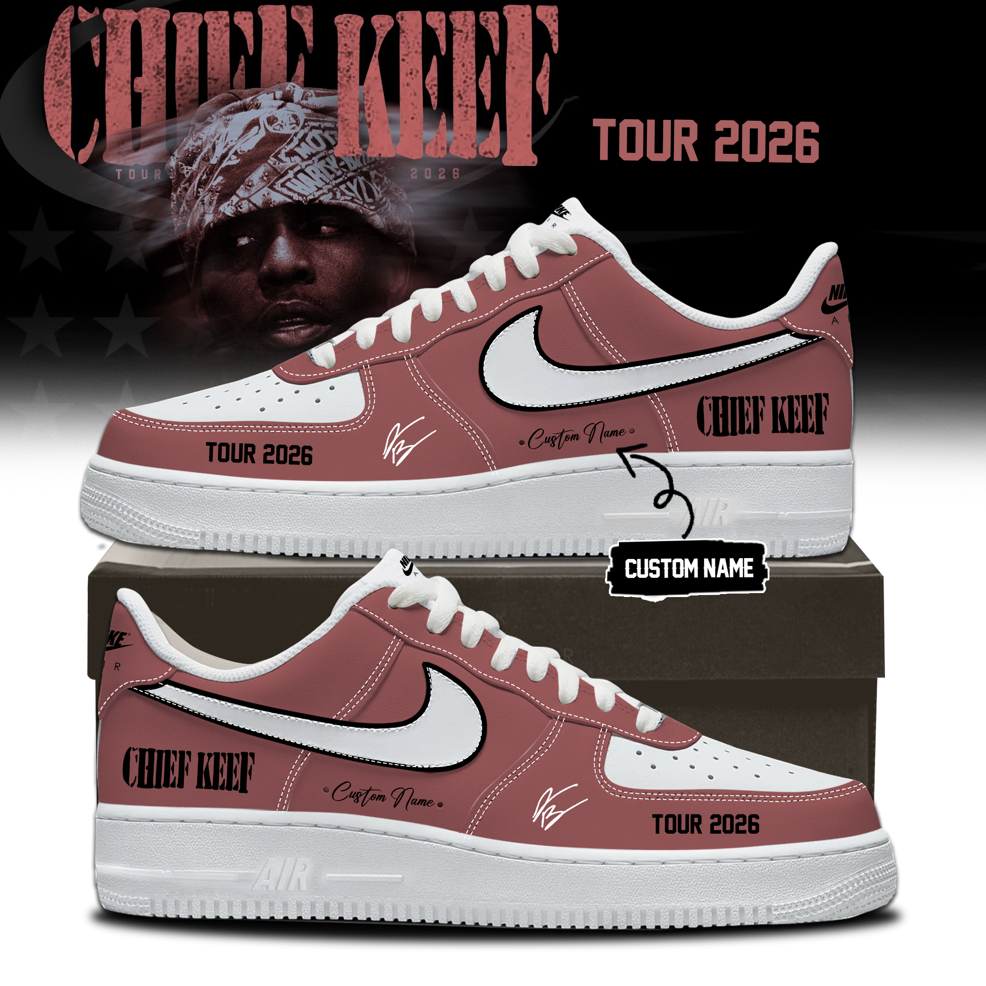 Chief Keef Tour 2026 Premium High Top Fan Shoes