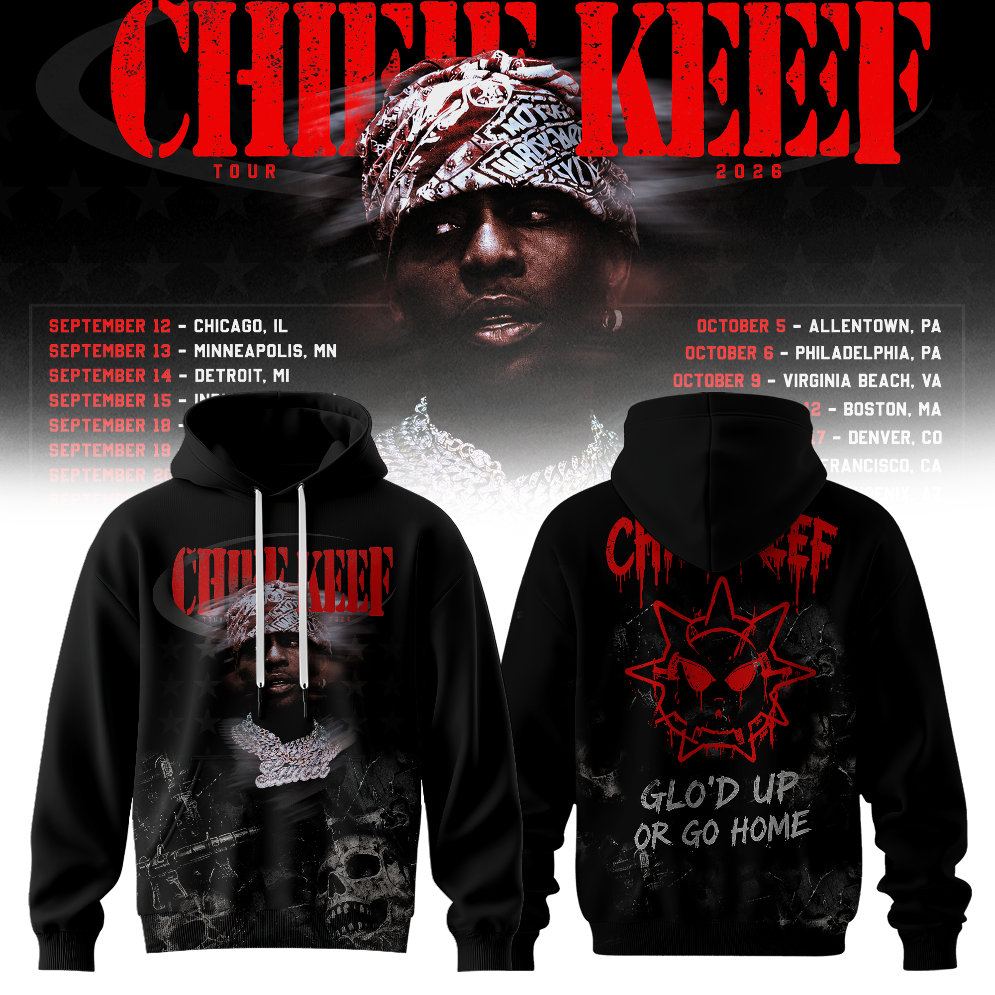 Chief Keef Tour 2026 Retro Graphic Hoodie Limited Edition