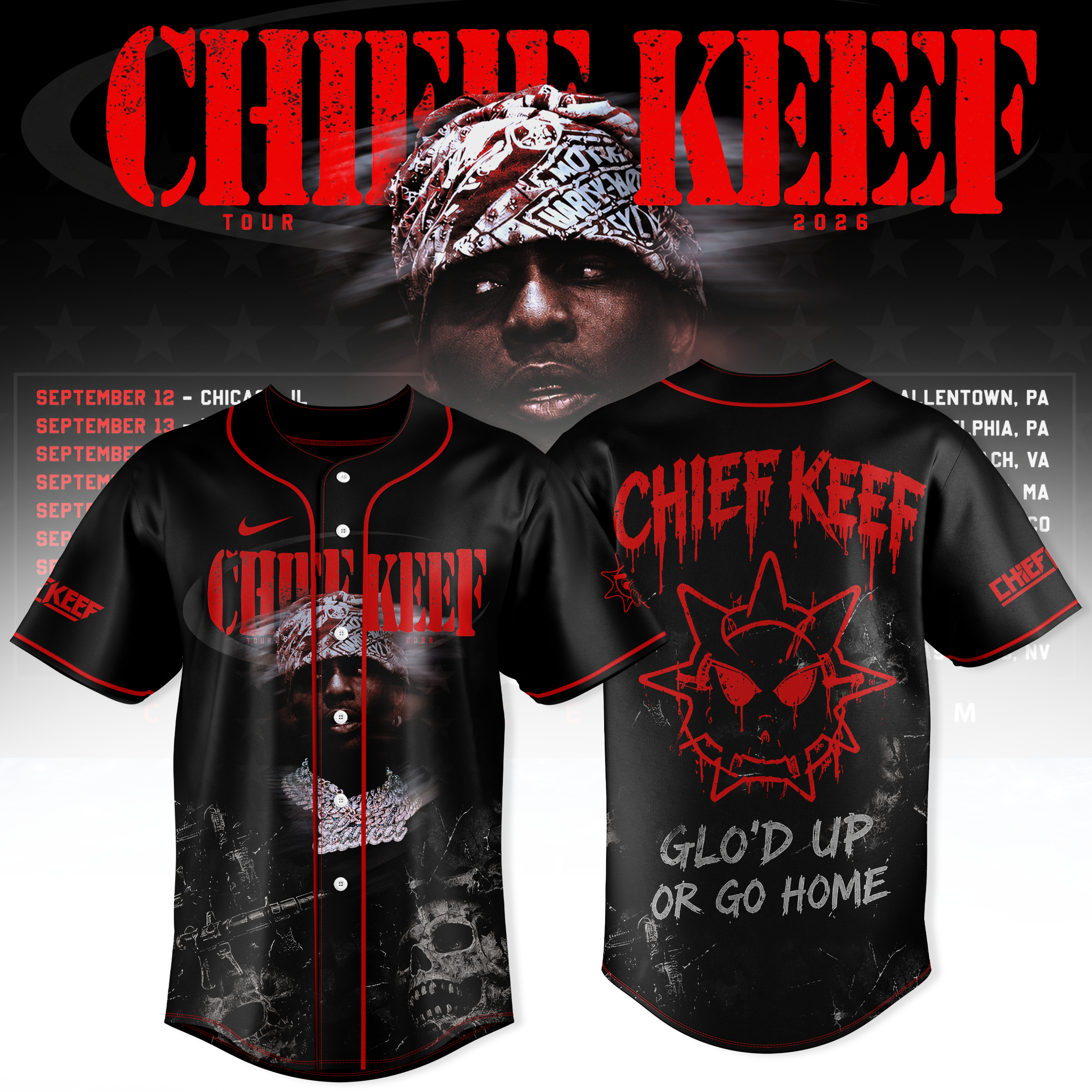 Chief Keef Tour 2026 Signature Low Top Jersey Custom Fan Jersey