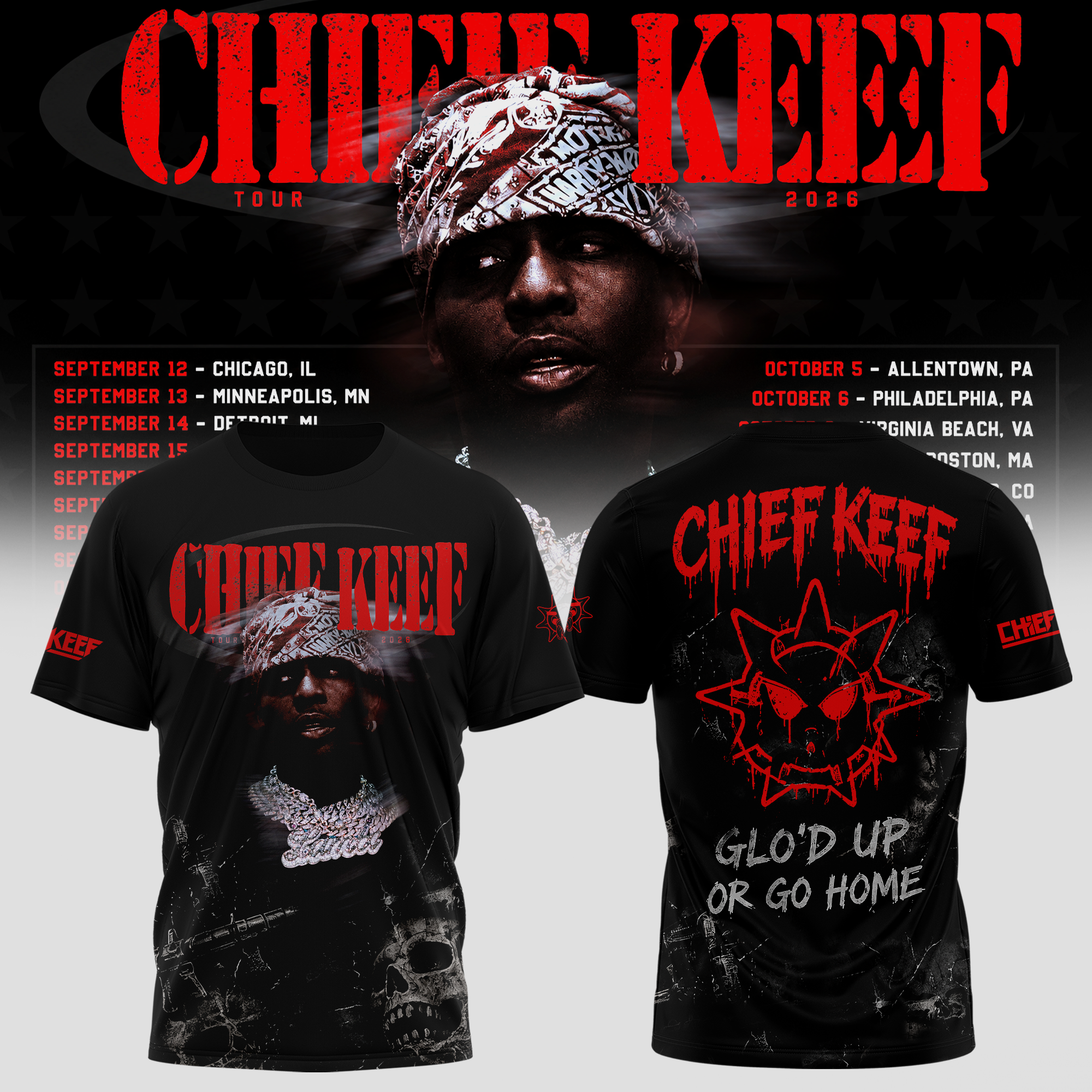 Chief Keef Tour 2026 Vintage Street Tshirt Hip Hop Fan tshirt