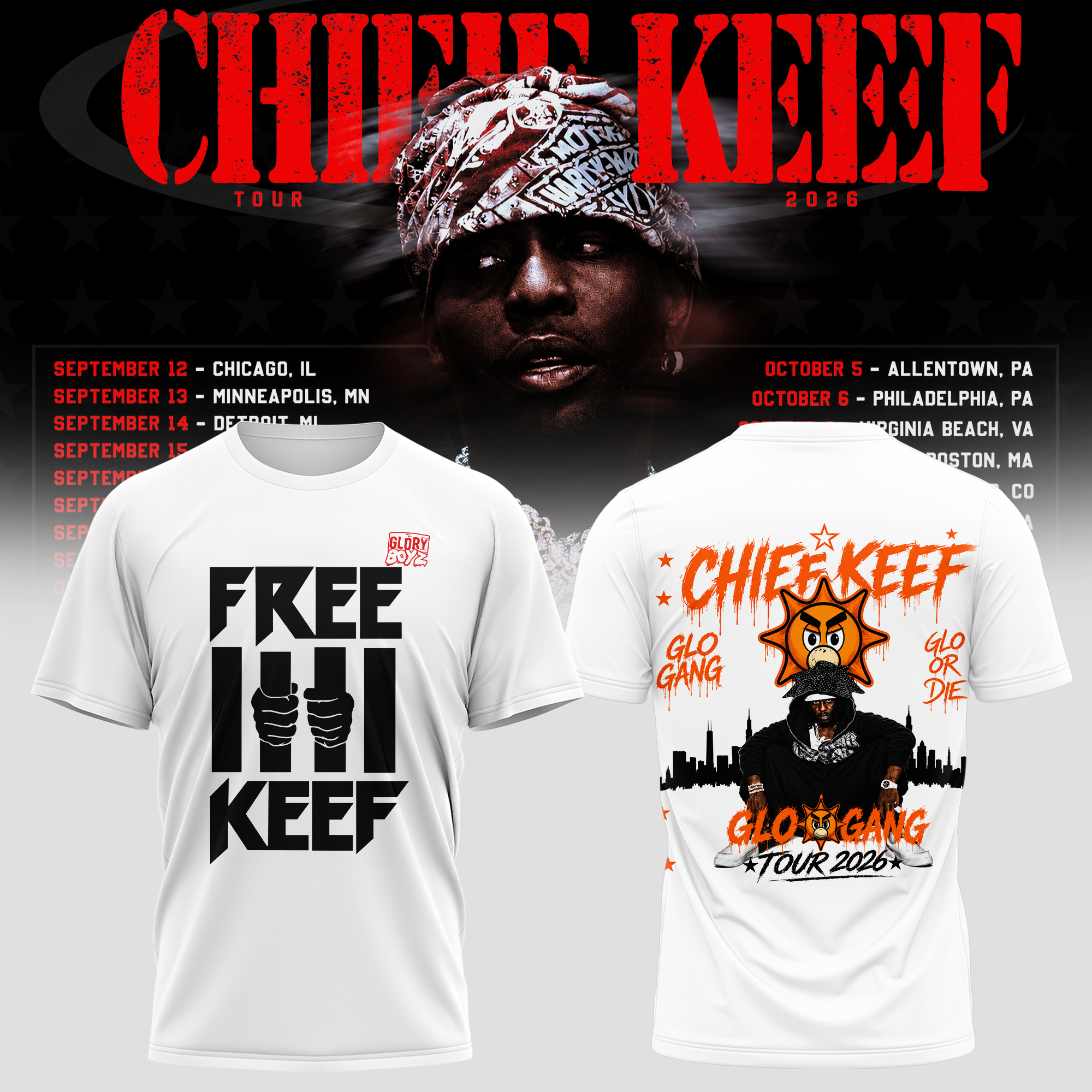 Chief Keef Tour 2026 Vintage Style T Shirt Limited Fan Release