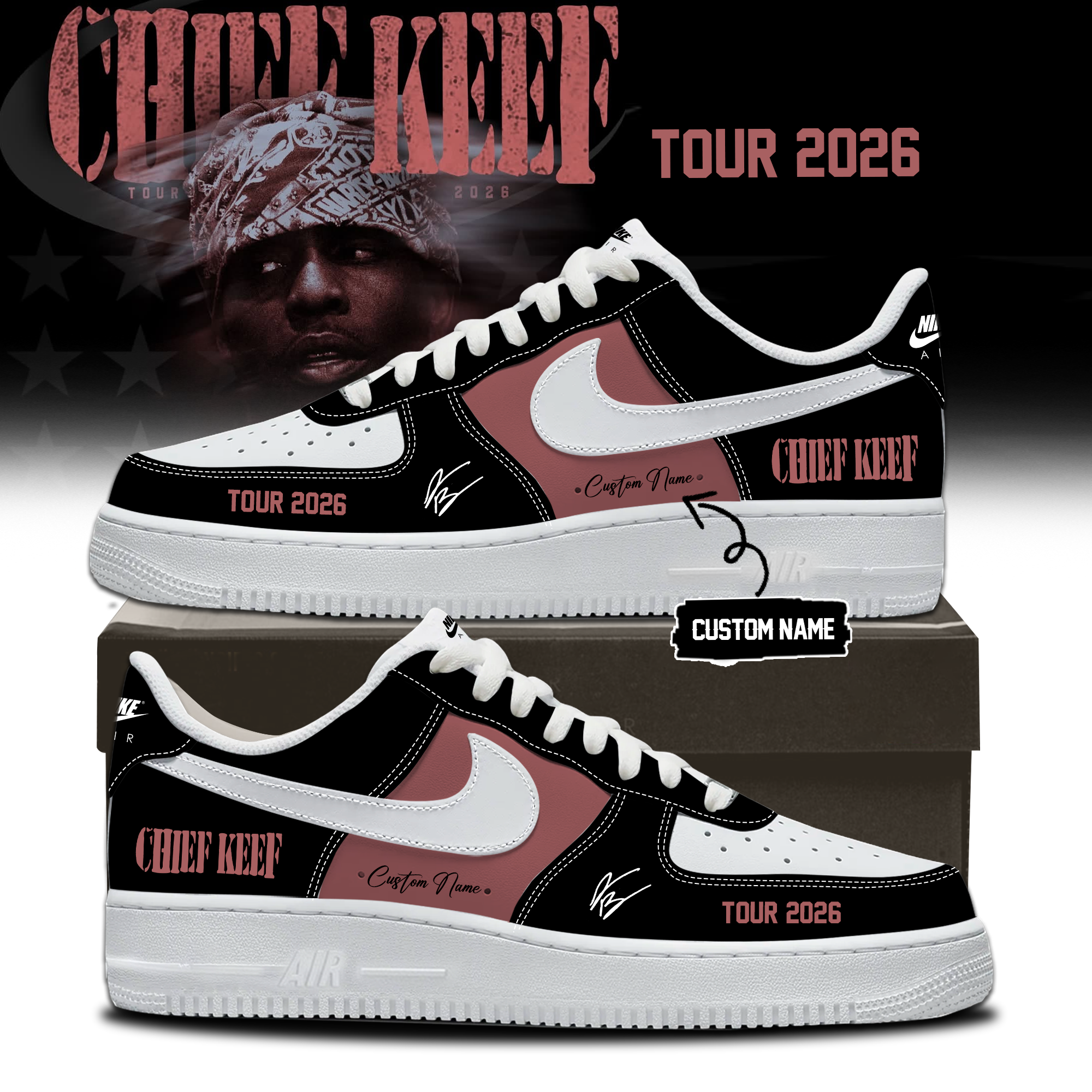 Chief Keef Tour 2026 Vintage Tour High Top Sneakers